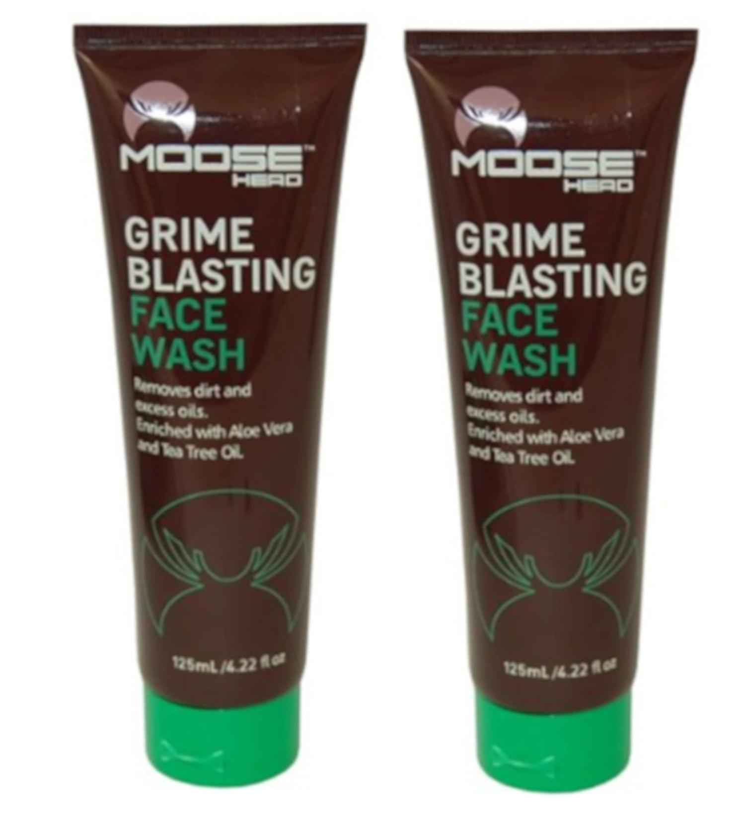 MOOSEHEAD Grime Blasting FACE WASH pack of 2 125ml each with Aloe Vera + Tea Tree Oil