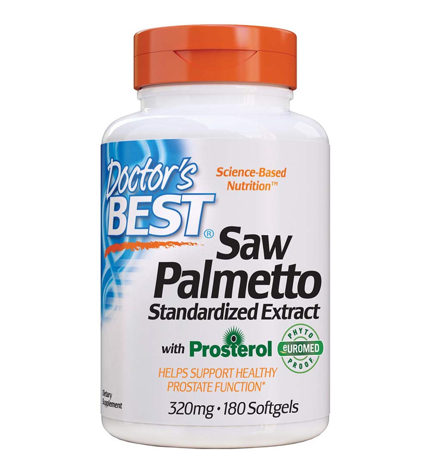 Doctor's Best Saw Palmetto Extract 320mg - 180 Softgels | Standardized Natural Supplement - Buy Online on GoSupps.com