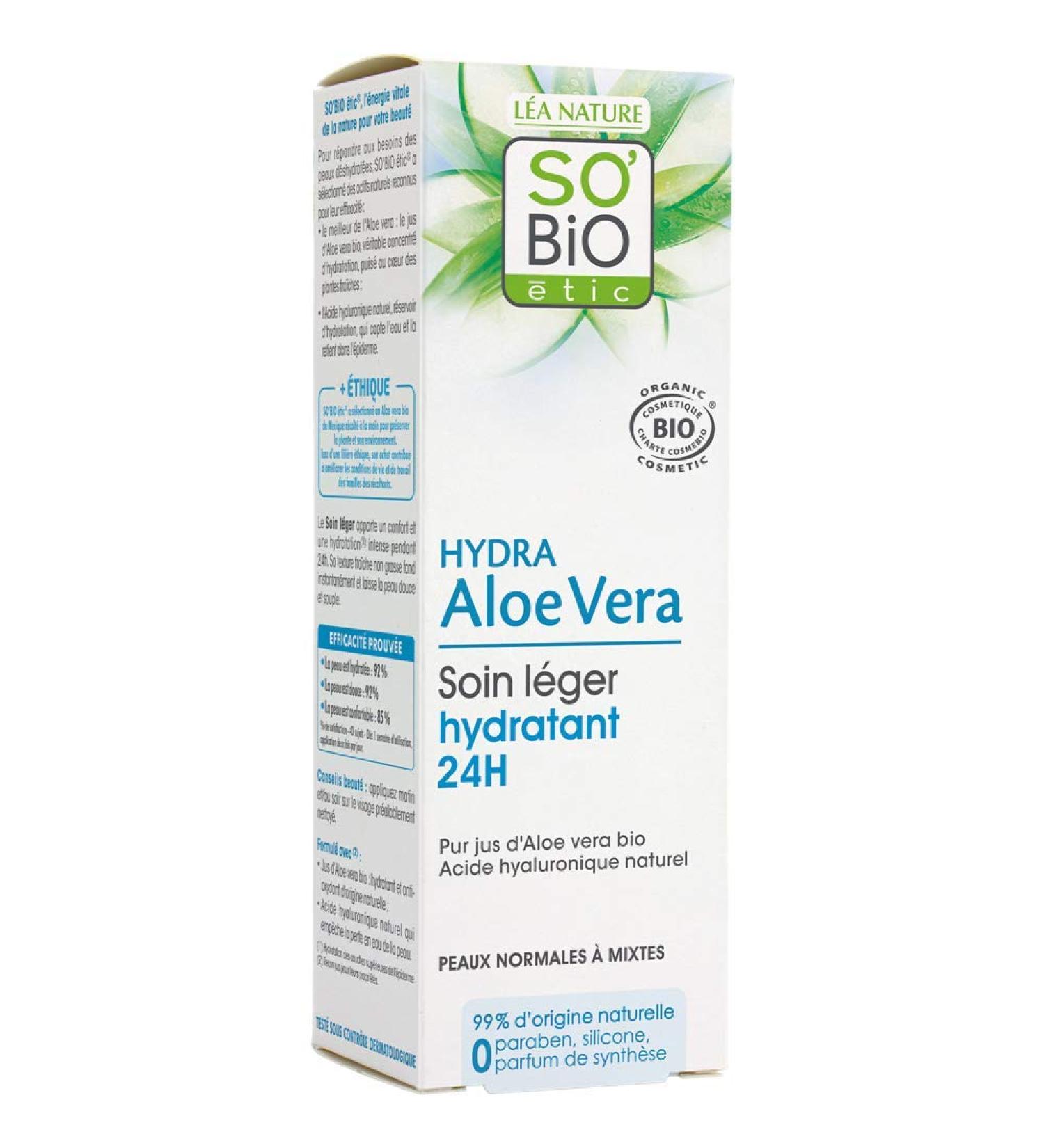 So'Bio tic Cr me L g re Hydratante 24 H Jour au Pur Jus d'Aloe Vera Bio Tube de 50 ml - Buy Online on GoSupps.com