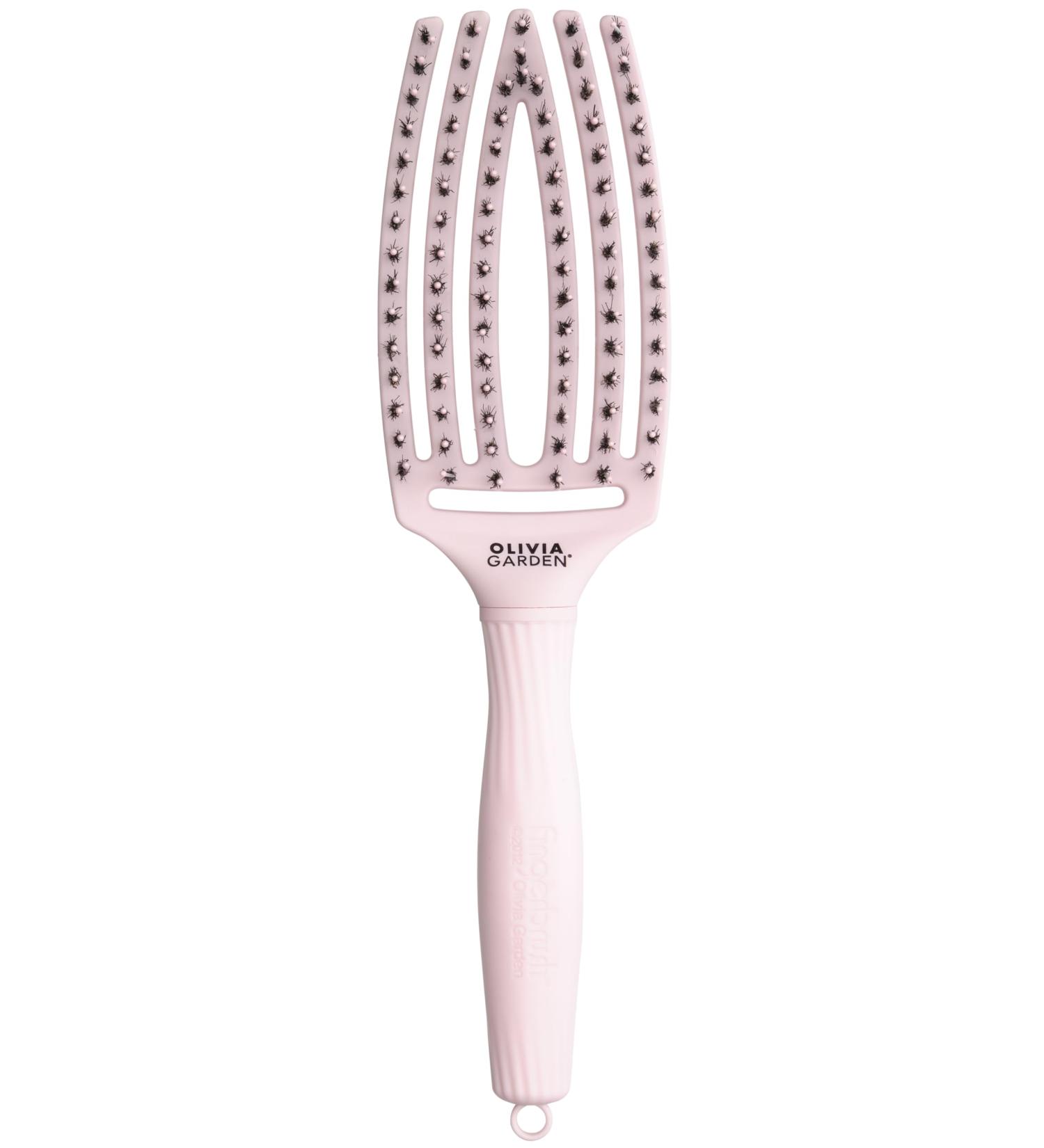 Olivia Garden Pastel Pink Finger Brush - Premium Hair Brush for Gentle Styling | International Shipping Available - Buy Online on GoSupps.com