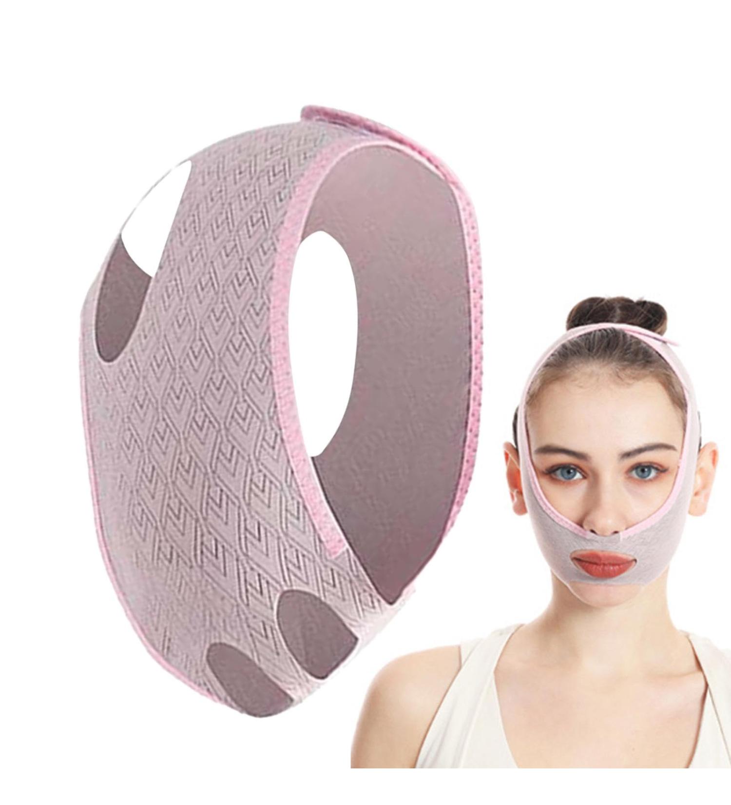 Fiakup V Face Lifting Strap | Face Shaper Slimming Lifting Strap - Adjustable Double Chin Eliminator Breathable Reusable for Face Neck and Chin - Buy Online on GoSupps.com