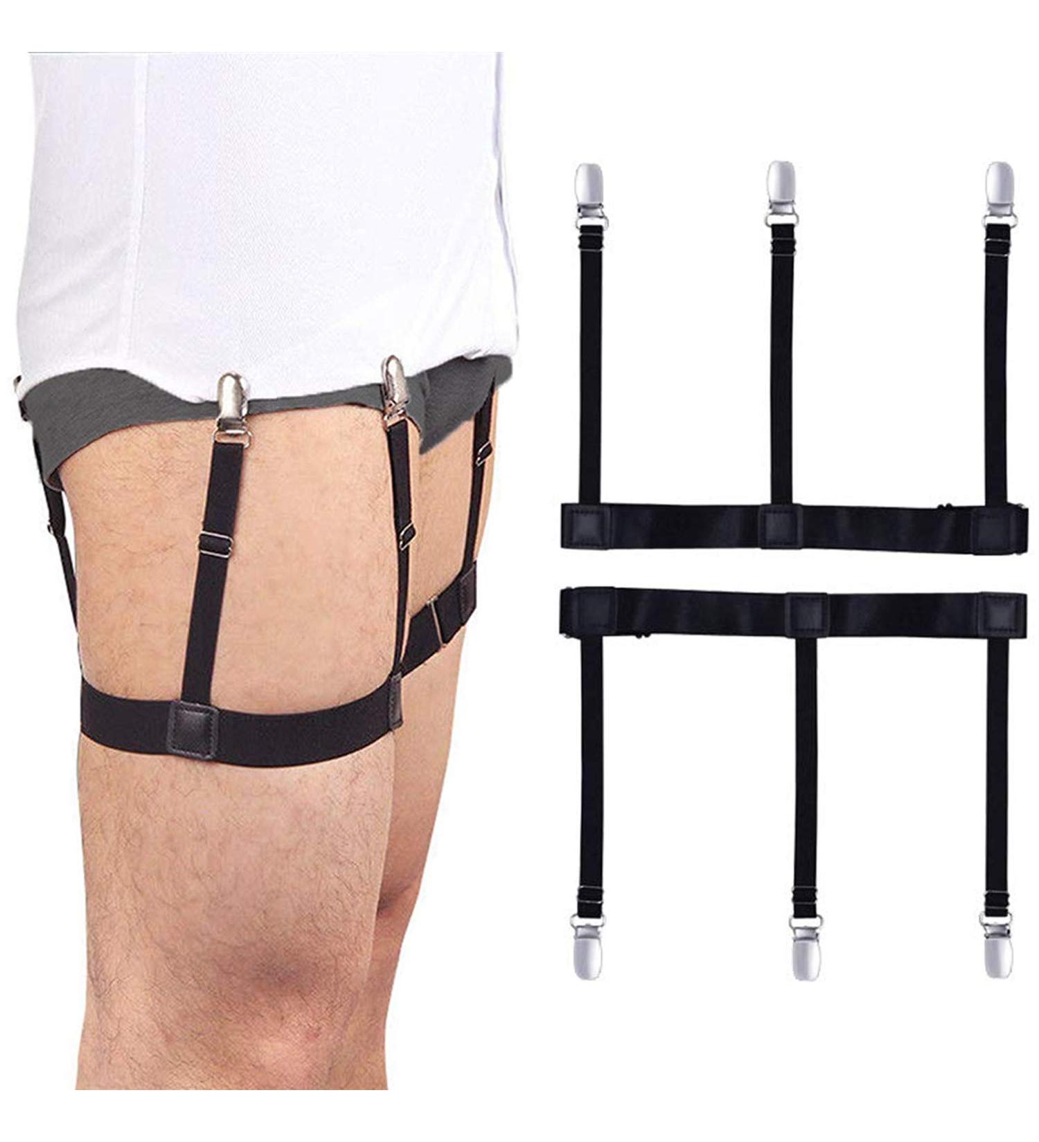Buy Men's Shirt Holders & Suspenders - Elastic Non-Slip Adjustable Shirt Stays (1 Pair) - O-Shape for Perfect Fit - Buy Online on GoSupps.com
