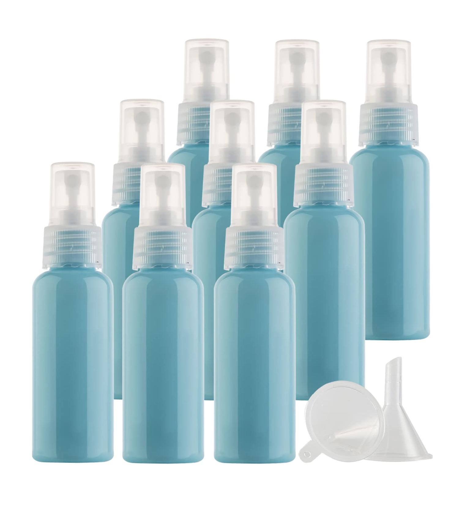 TIANZD 12 Pieces 50ml 1.7 oz Lightproof Blue Spray Bottles Plastic Fine Mist Spray Bottles Refillable Bottle for Cosmetic Perfume Cleaning Travel with 1x Funnels Blue 50ml - Buy Online on GoSupps.com