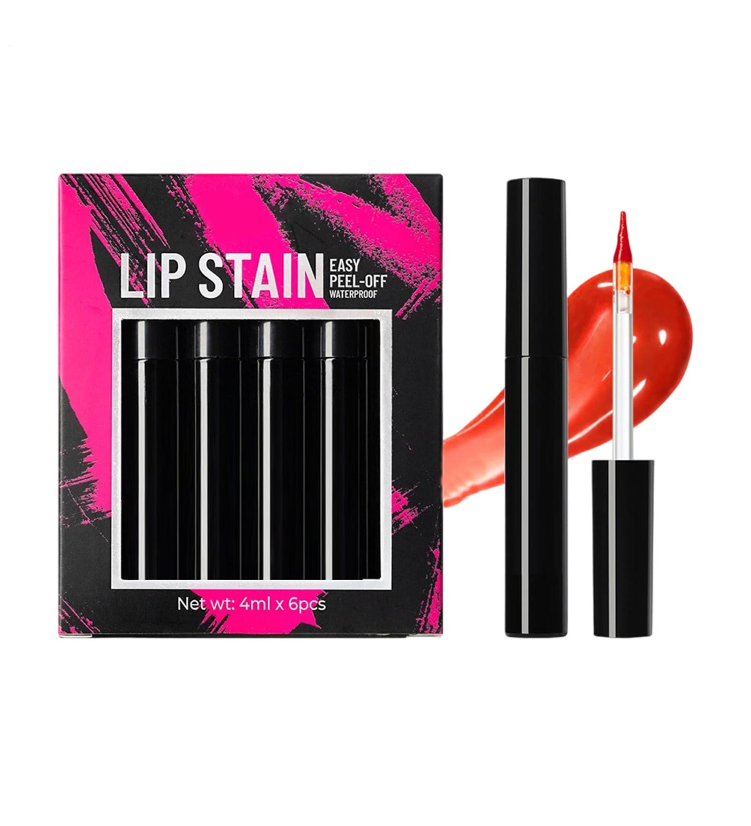 Lip Stain Peel Off Lot de 6 teints l vres longue dur e waterproof Magic Stain - Tr s pigment s et r sistants aux taches - Pour femmes filles s urs filles amies et famille - Buy Online on GoSupps.com