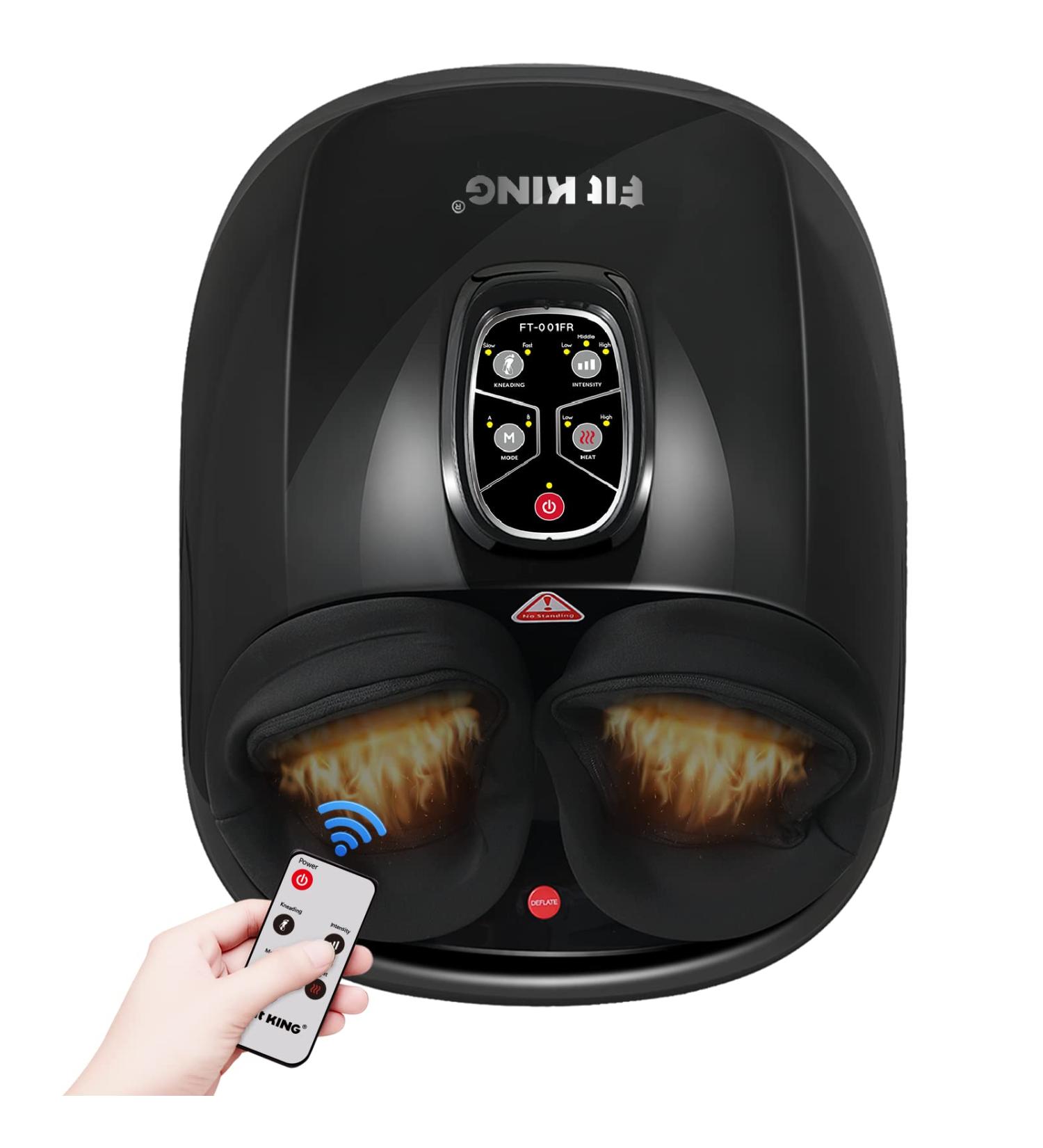 FIT KING Foot Massager FT-001FR - Remote Control, Deep Kneading Shiatsu Massage, Heat Therapy for Plantar Fasciitis & Fatigued Muscles - Buy Online on GoSupps.com