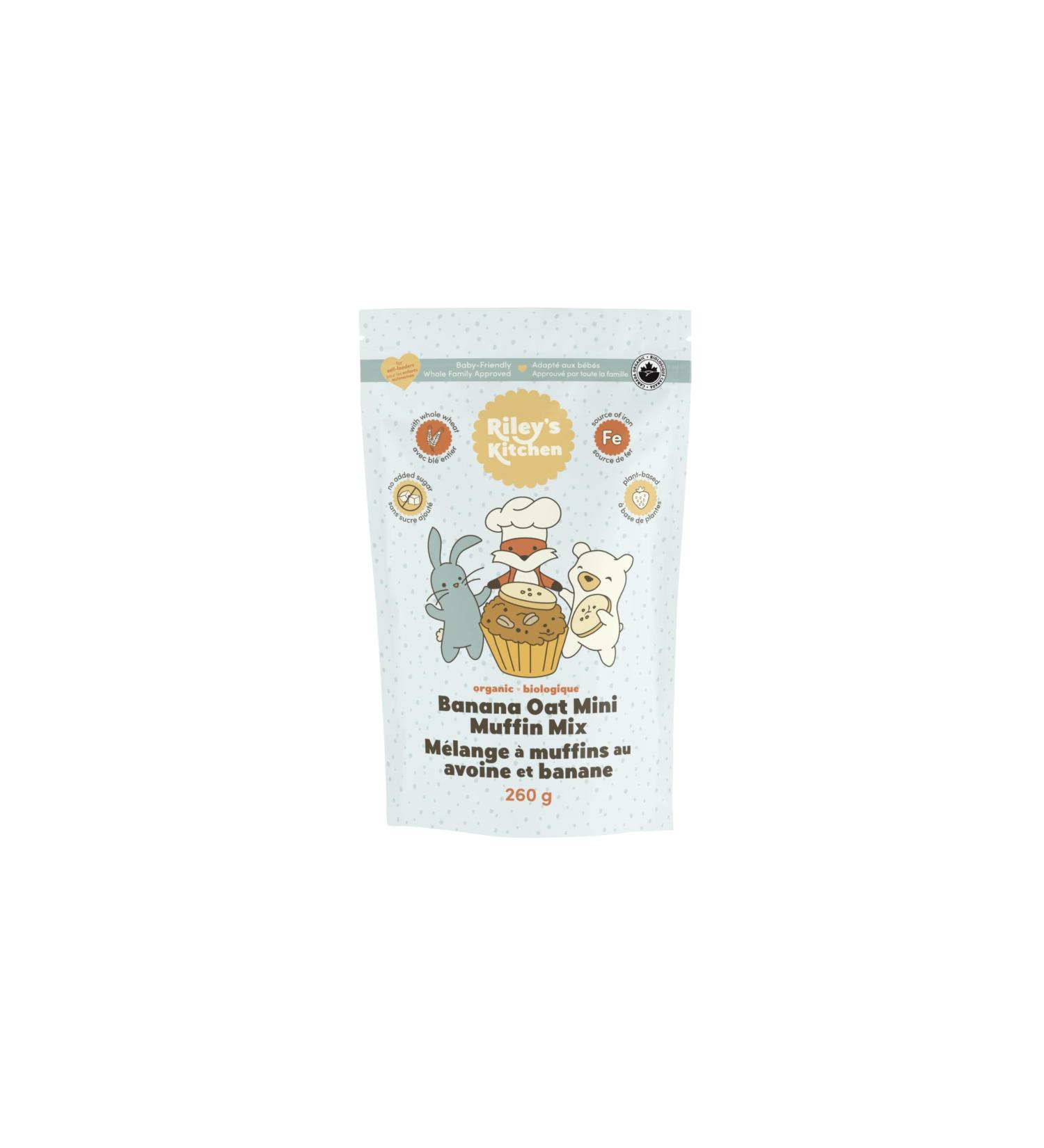 Organic Banana Oat Mini Muffin Mix No Added-Sugar Source of Iron Plant-based. Baby-led Weaning Toddlers and the Whole Family. - Buy Online on GoSupps.com