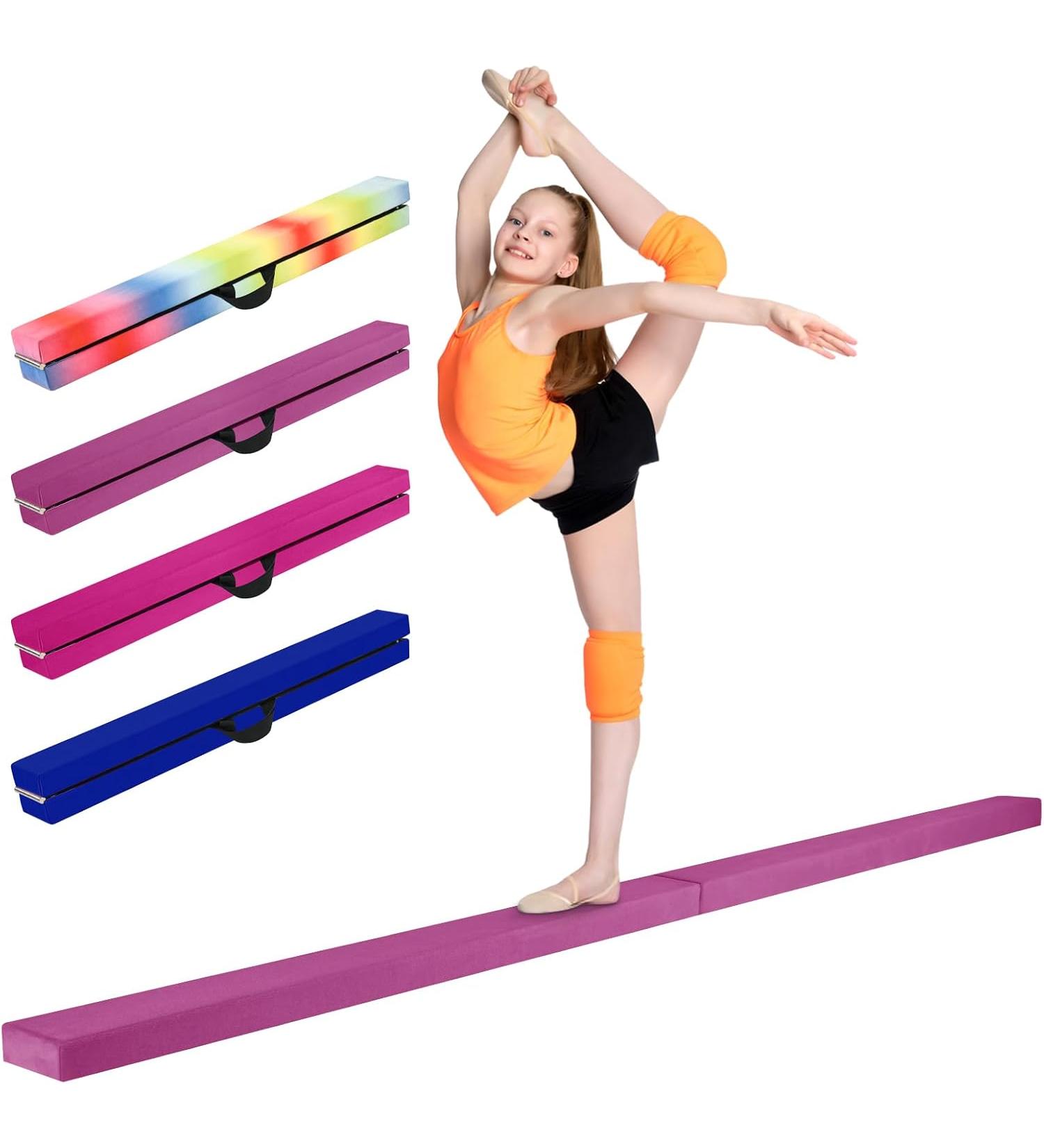 UMIKOOL DIRECT 7FT/8FT Balance Beam, Folding Floor Gymnastics Equipment for Gymnast Kids Adults, Non Slip Rubber Base, Professional Gymnastics Beam for Home Training - Buy Online on GoSupps.com