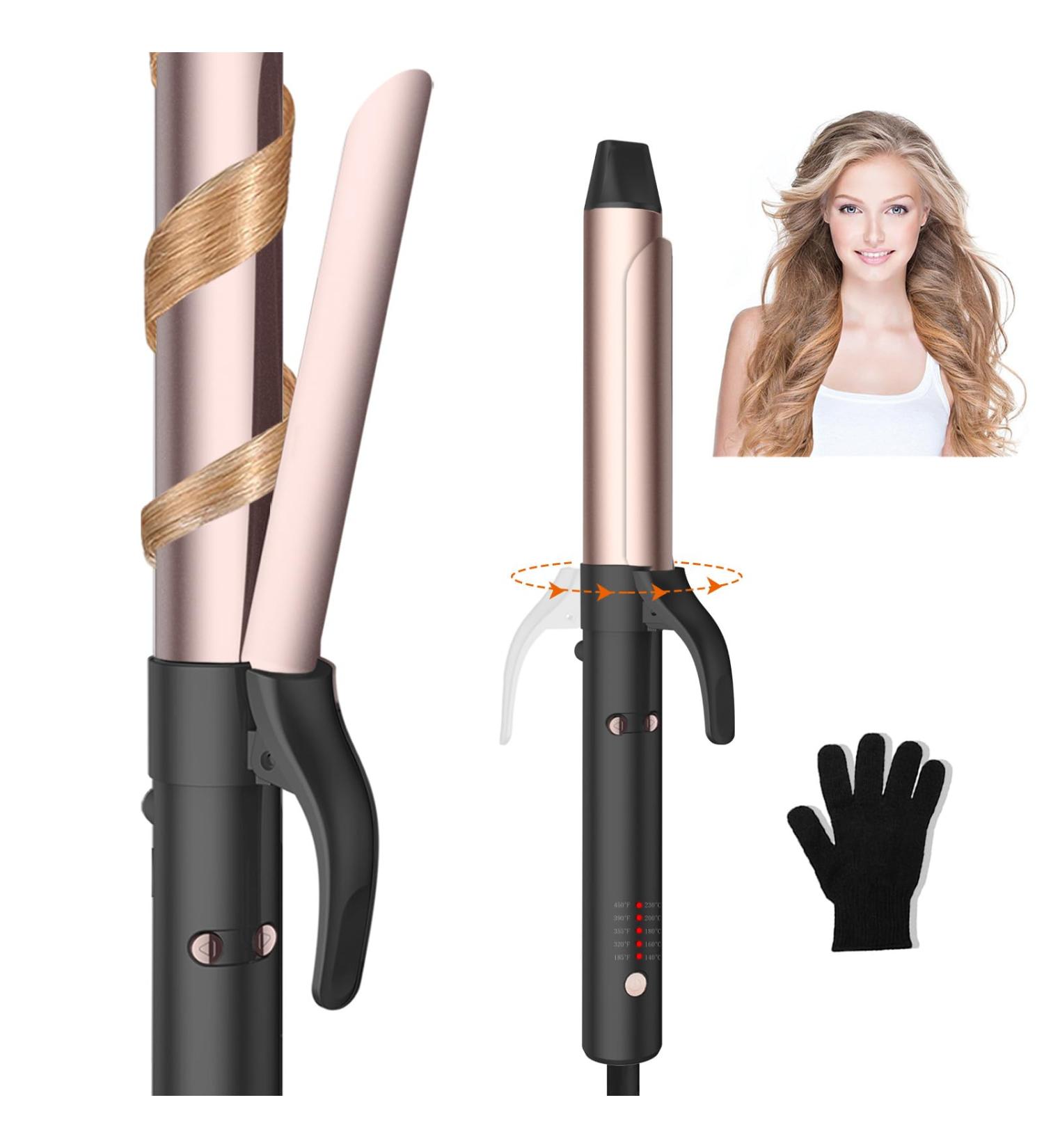 Ukliss Rotating Automatic Curling Iron - Fast Heating Self Curling Wand for Long Hair | 30s Heat Up Time Time-Saving & Effortless Curls - Buy Online on GoSupps.com