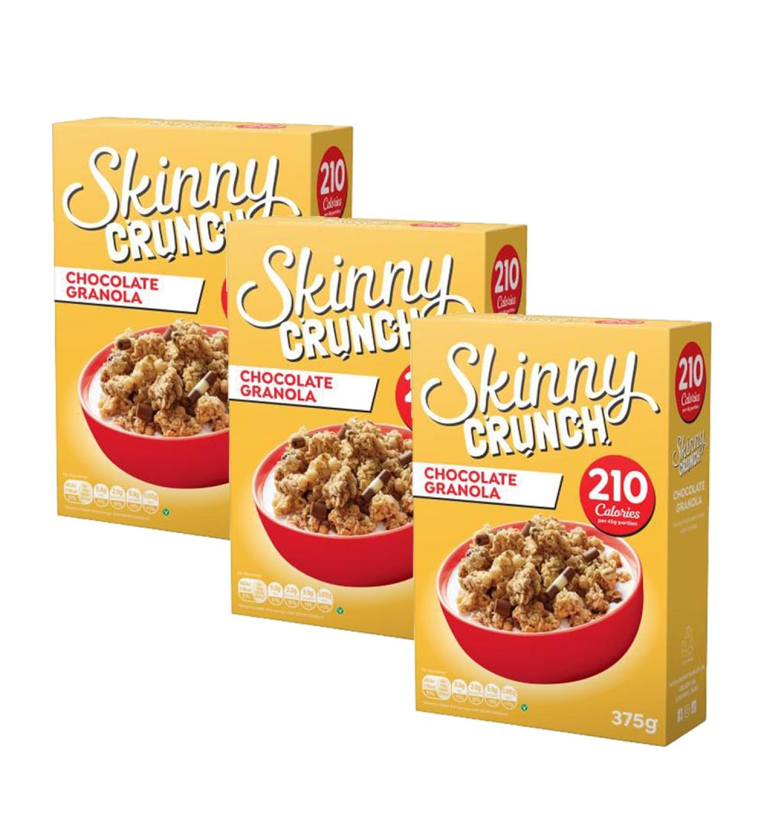 3 x 320g Chocolate Granola Breakfast Cereal Fibre Vitamins Calcium Morning Meal Snack