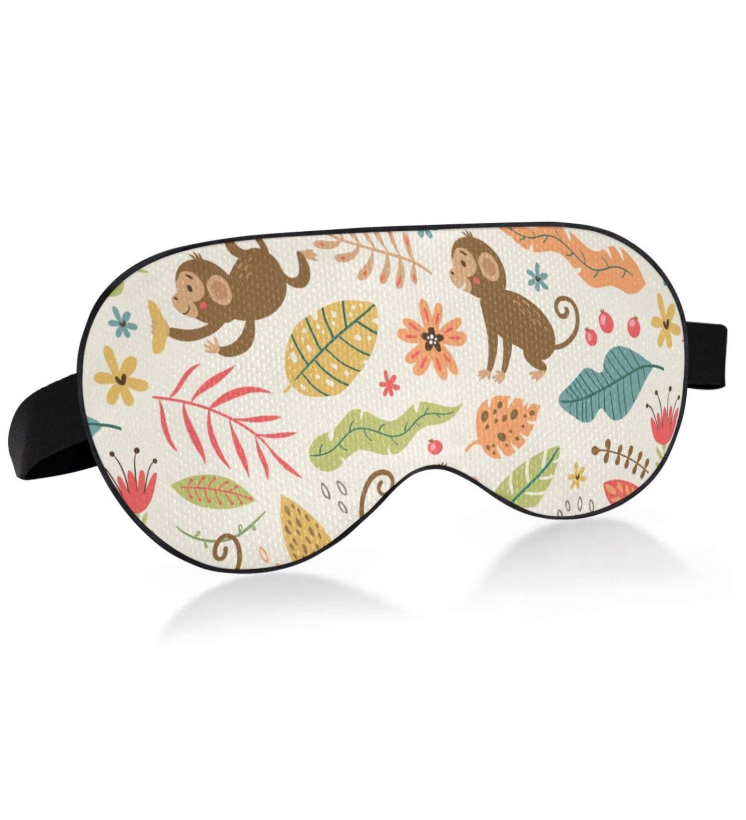 Haskirky Light Blocking Eye Mask for Deep Sleep | Breathable & Adjustable | Ideal for Travel, Meditation, and Office | Cute Monkeys Design - Buy Online on GoSupps.com