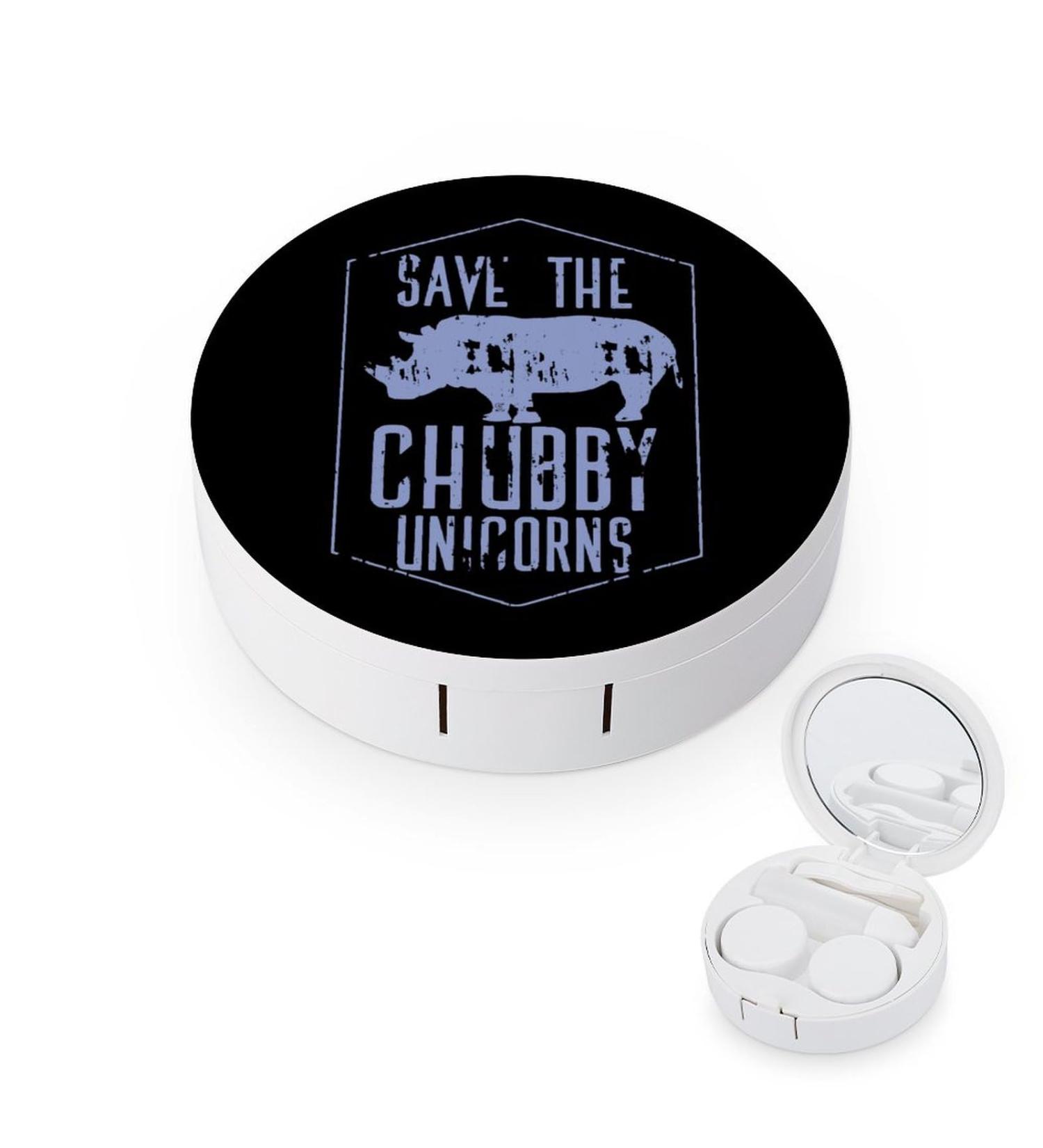Save The Chubby Unicorns Contact Lens Travel Kit Portable Cute Contact Box with Mirror for Daily Outdoor - Buy Online on GoSupps.com