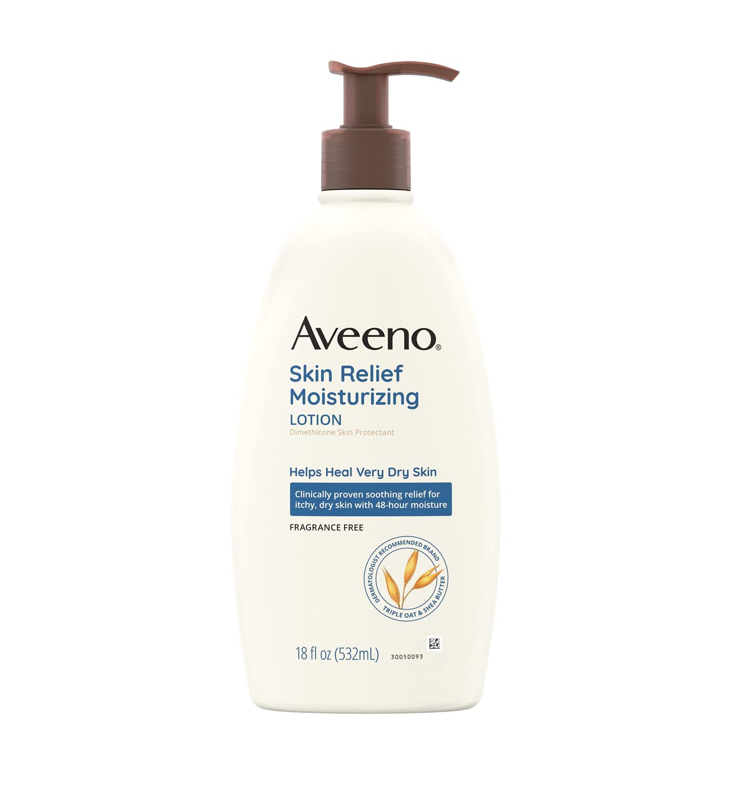 Aveeno Skin Relief Moisturizing Lotion for Very Dry Skin | Triple Oat & Shea Butter Formula | Dimethicone Skin Protectant | Fragrance-Free | 18 fl. oz - Buy Online on GoSupps.com