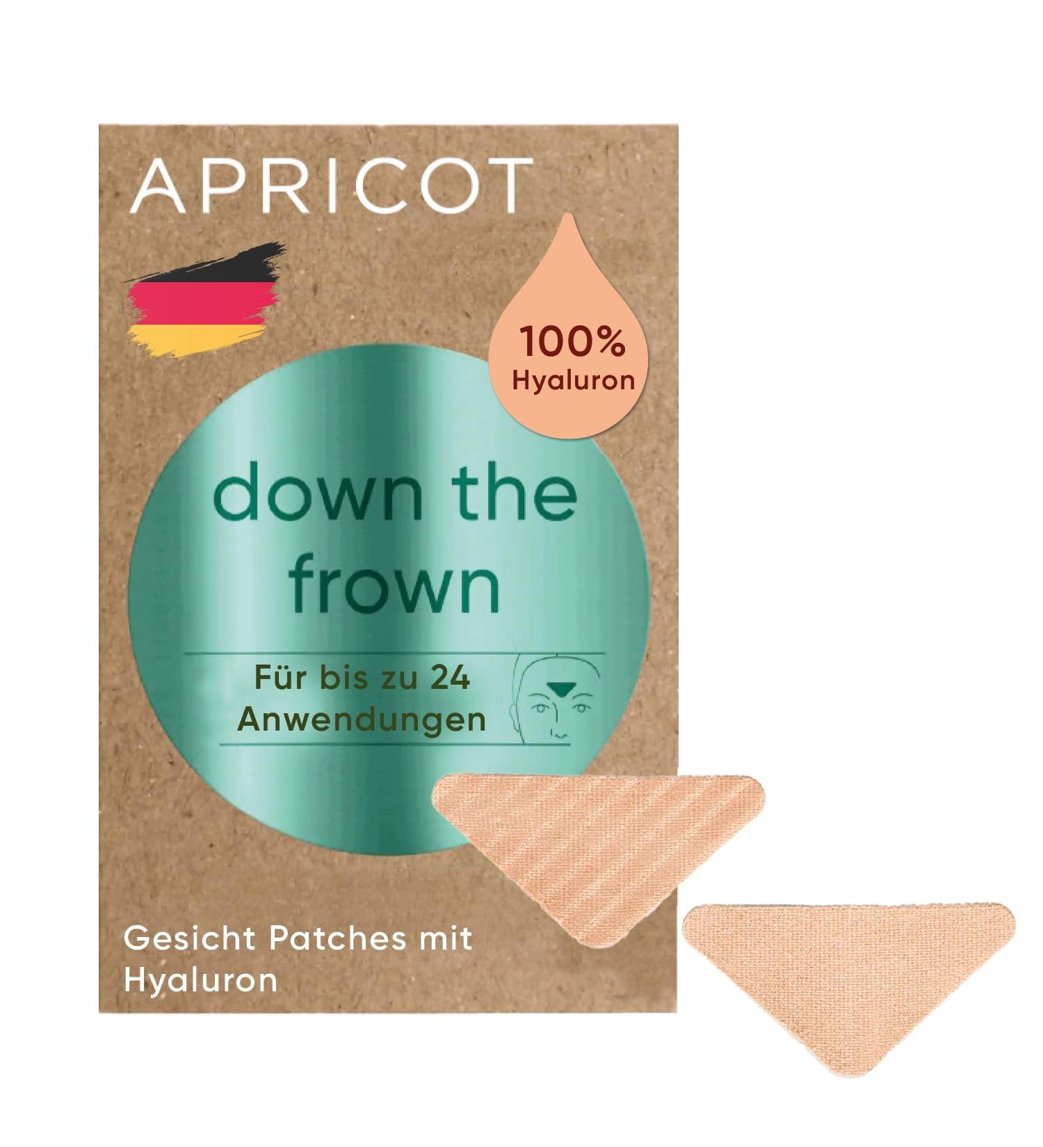 Apricot Beauty Down the Frown Facial Patches | Hyaluron Anti-Wrinkle Patches for Forehead Folds | Made in Germany | 24 Pieces - Buy Online on GoSupps.com
