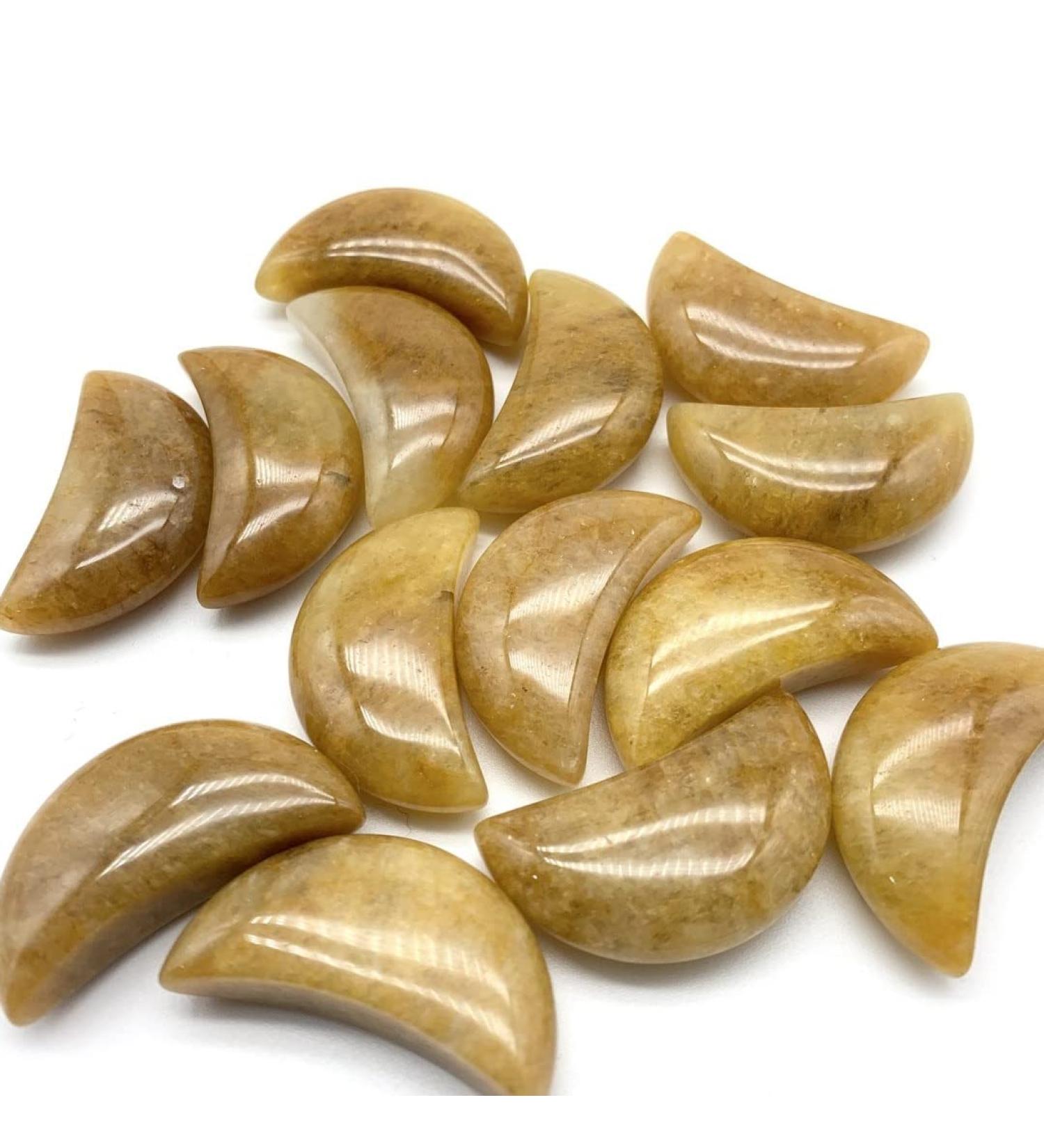 Natural Crystal Rough Home Decoration Natural Yellow Crystals Stone Carved Moon Shaped Smooth StoneCrystals Room Decoration Stones Stone Mineral Specimen - Buy Online on GoSupps.com