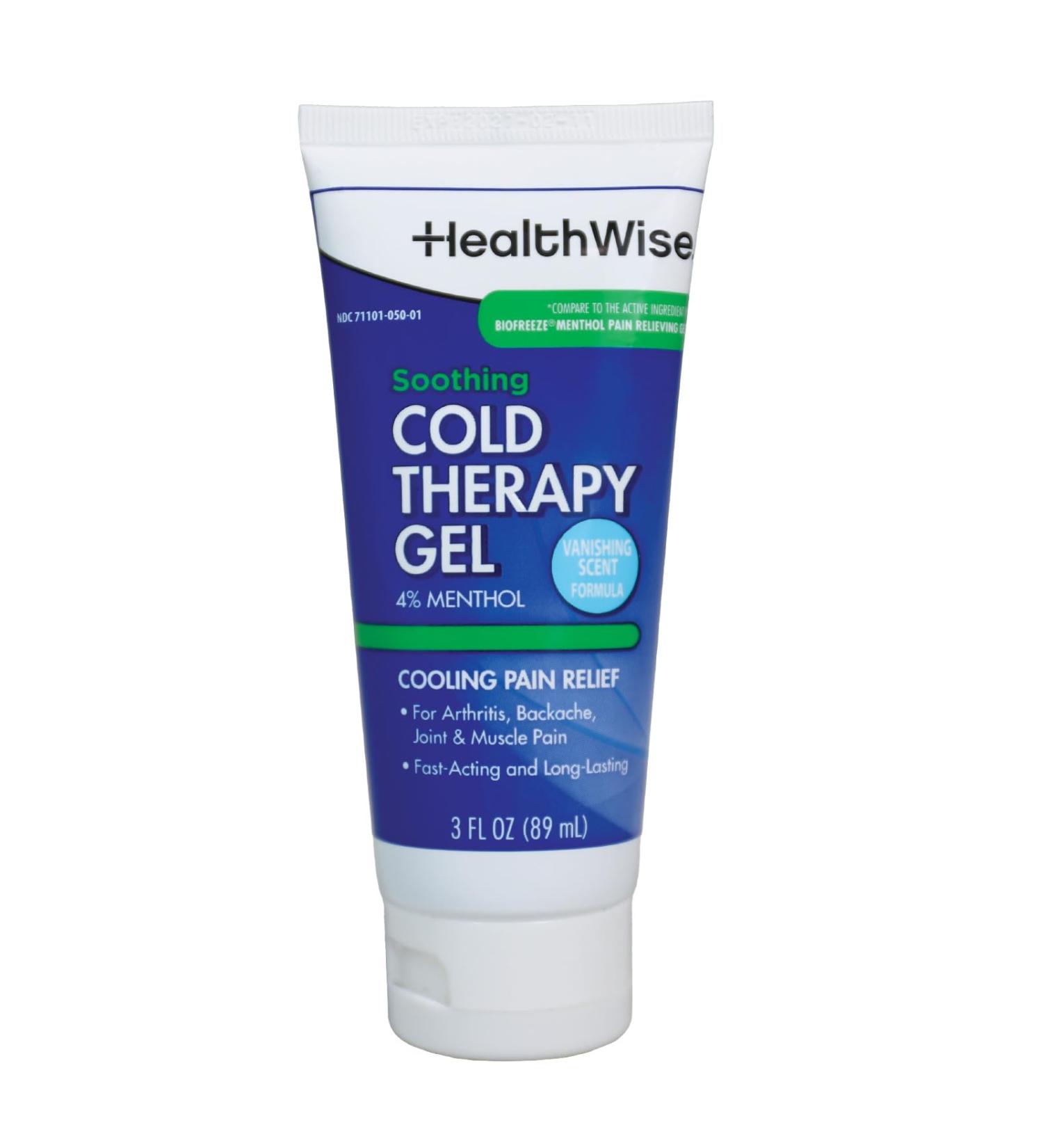 HealthWise Soothing Cold Therapy Gel | 4% Menthol | Vanishing Scent | 3.0 Oz | Arthritis Pain Relief | Topical Analgesic - Buy Online on GoSupps.com