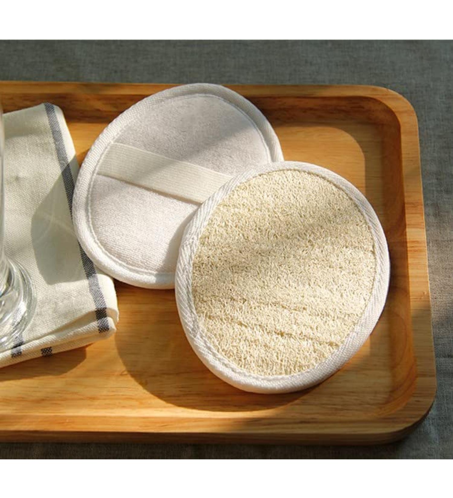 GWHOLE 2 Pack Exfoliating Loofah Pads - Natural Shower Sponge for Gentle Exfoliation - Buy Online on GoSupps.com