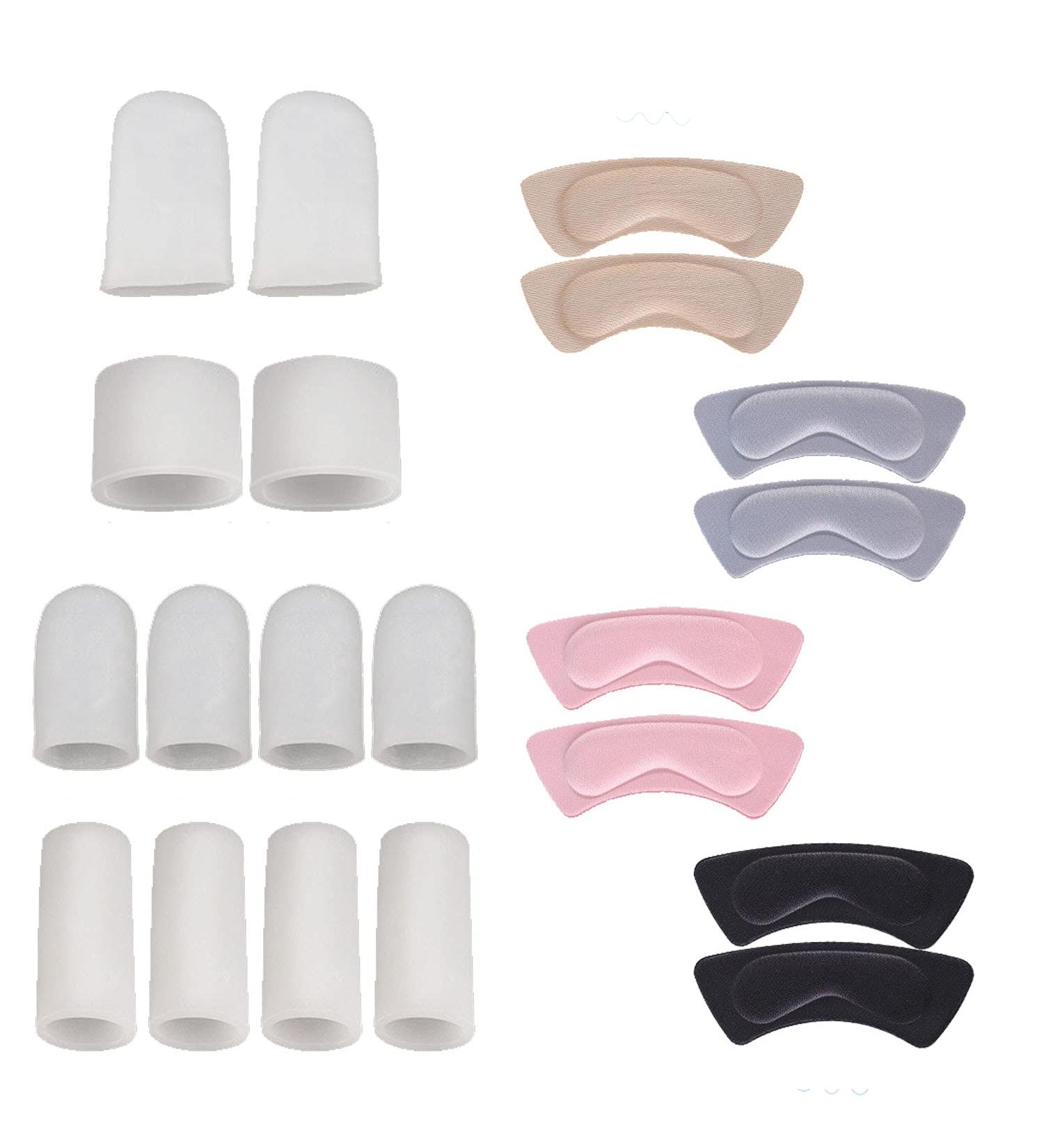20 pcs Gel Toe Caps, Heel Grips, Toe Protectors, Back of Heel Cushion Pads - Silicone Guards for Foot Comfort - Buy Online on GoSupps.com
