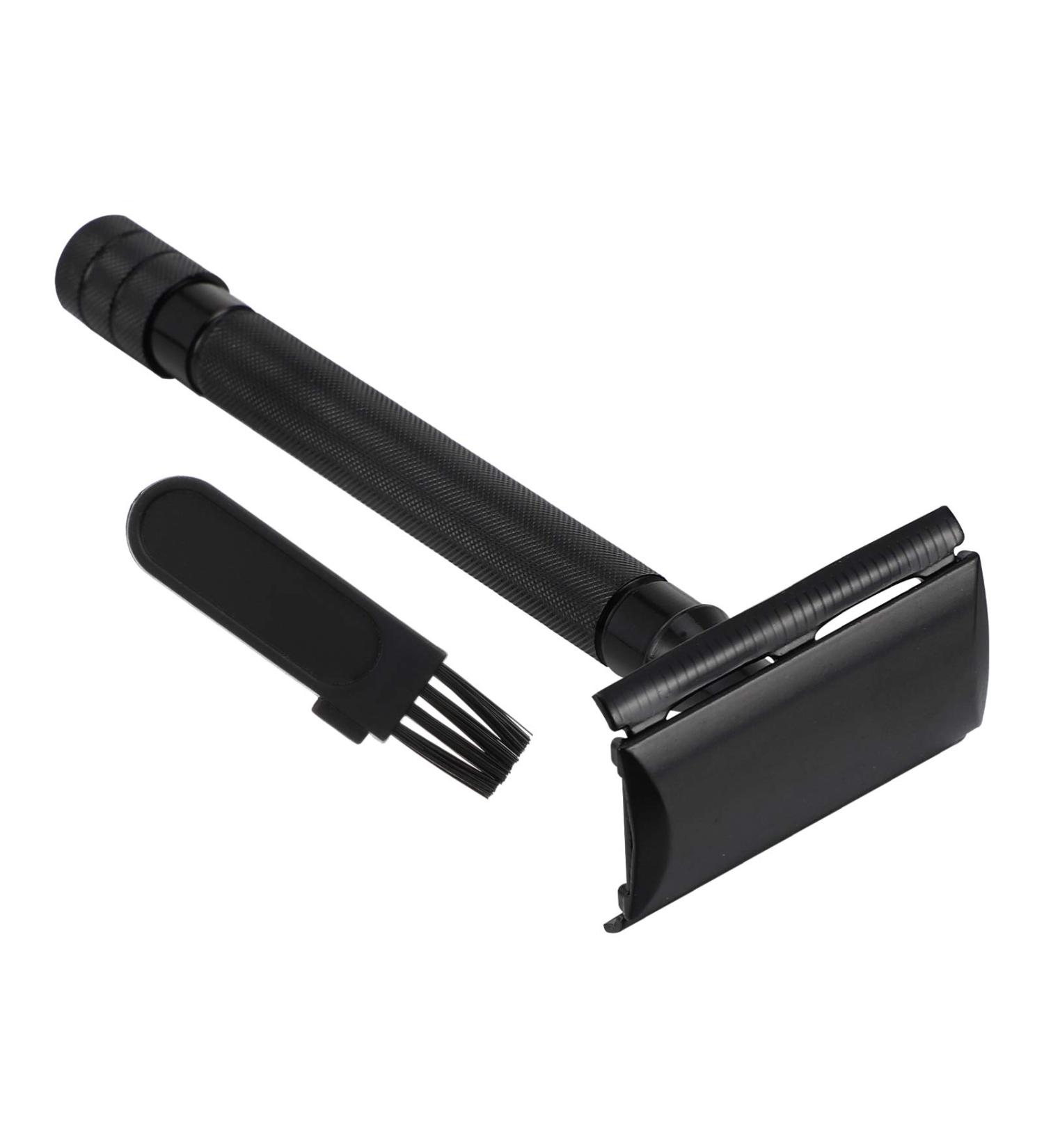 Healifty Double Edge Razor Plane - Reusable Long Handle Shaving Set for Men & Women - Aluminum Alloy Black - Buy Online on GoSupps.com