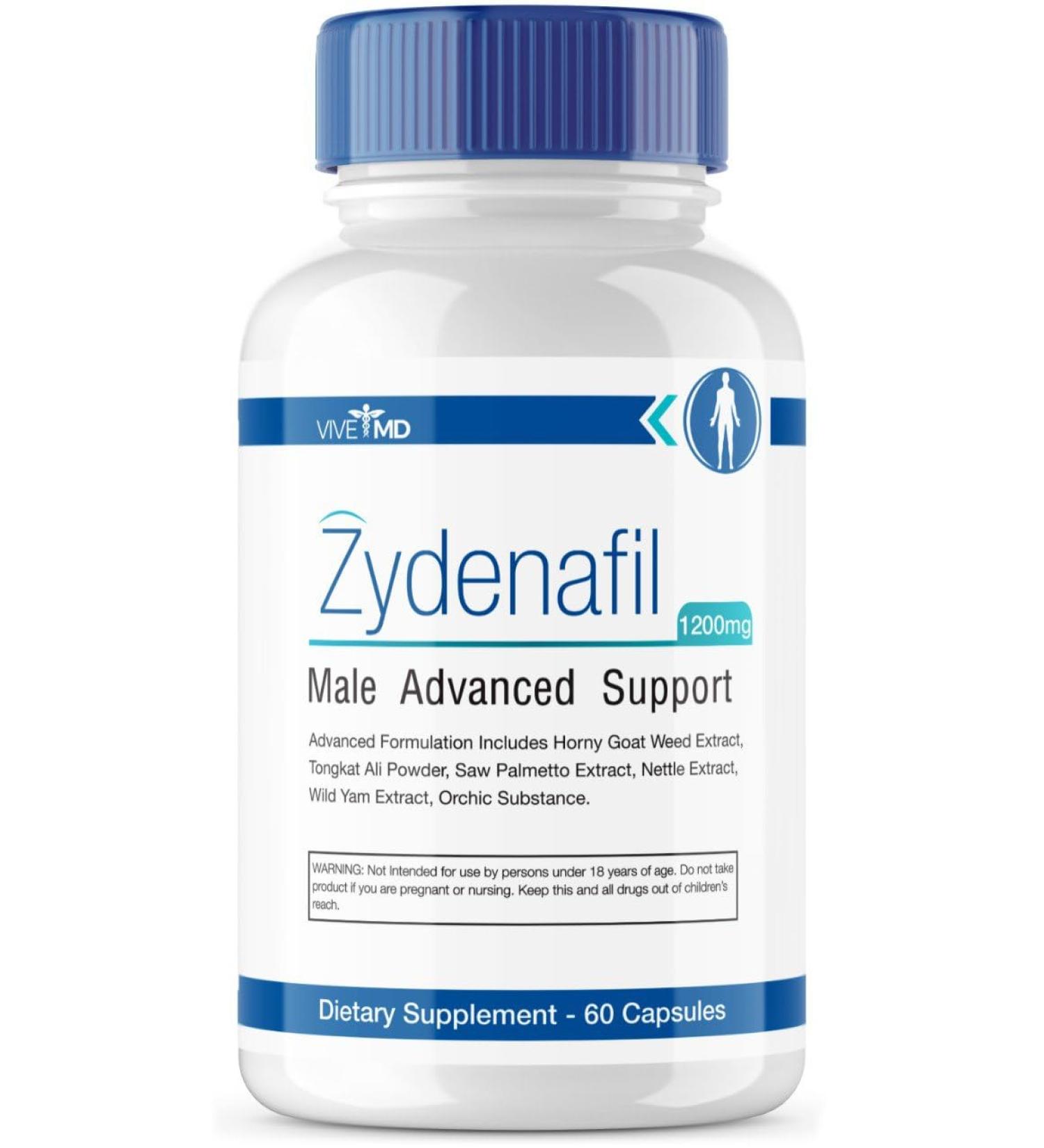 VIVE MD Zydenafil Pills for Men Advanced Formula - Zydenafil Male Pills - Zydenafil 1200mg for Maximum Strength with Tongkat Ali Saw Palmetto Horny Goat Weed Reviews (60 Capsules) - Buy Online on GoSupps.com