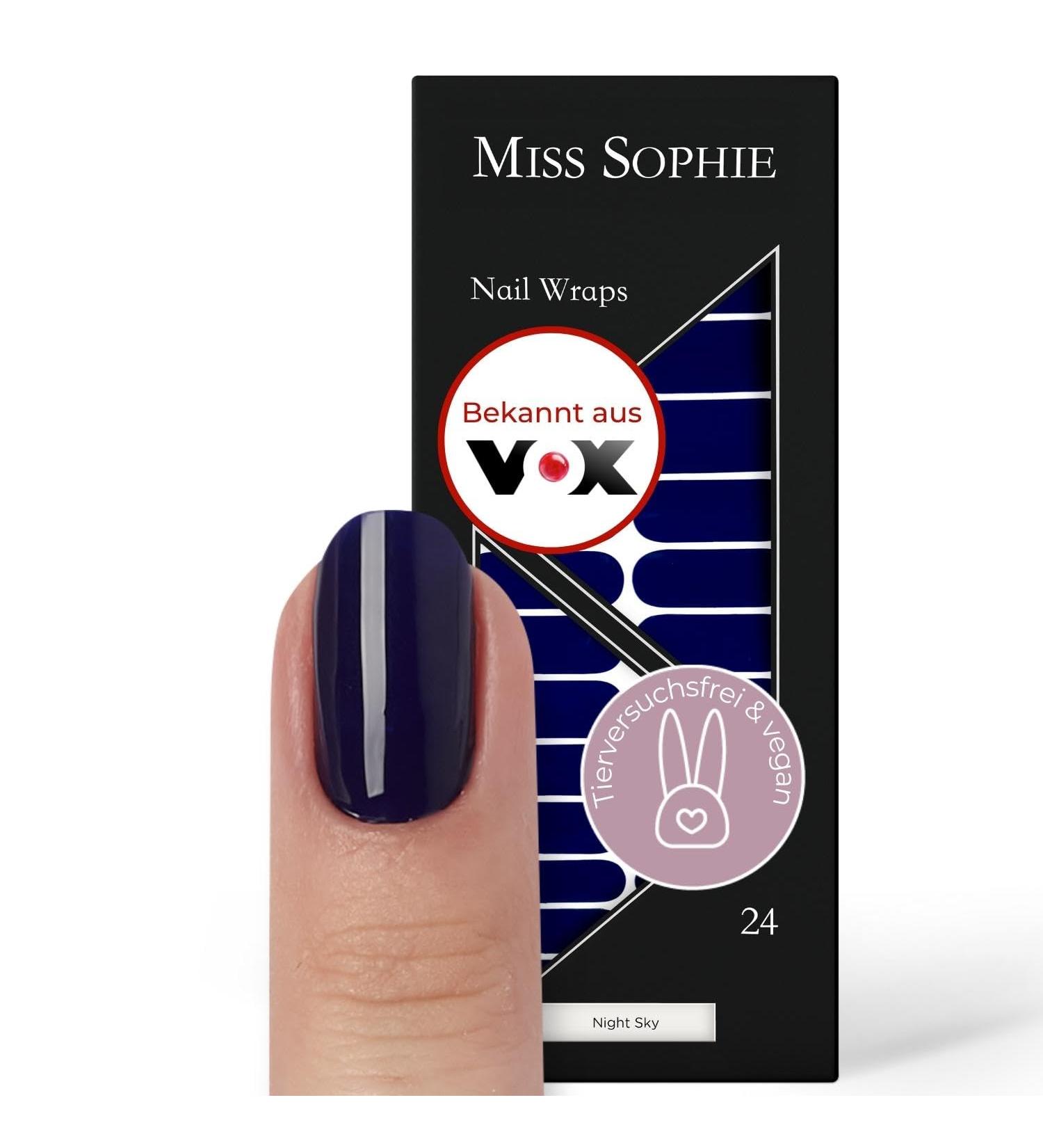 Original Miss Sophie Nagel Night Sky I 24 Ultra-Thin Blue Nail Polish Stripes for Finger & Toenails Adheres to Natural Acrylic Gel & Shellac Nails - Buy Online on GoSupps.com