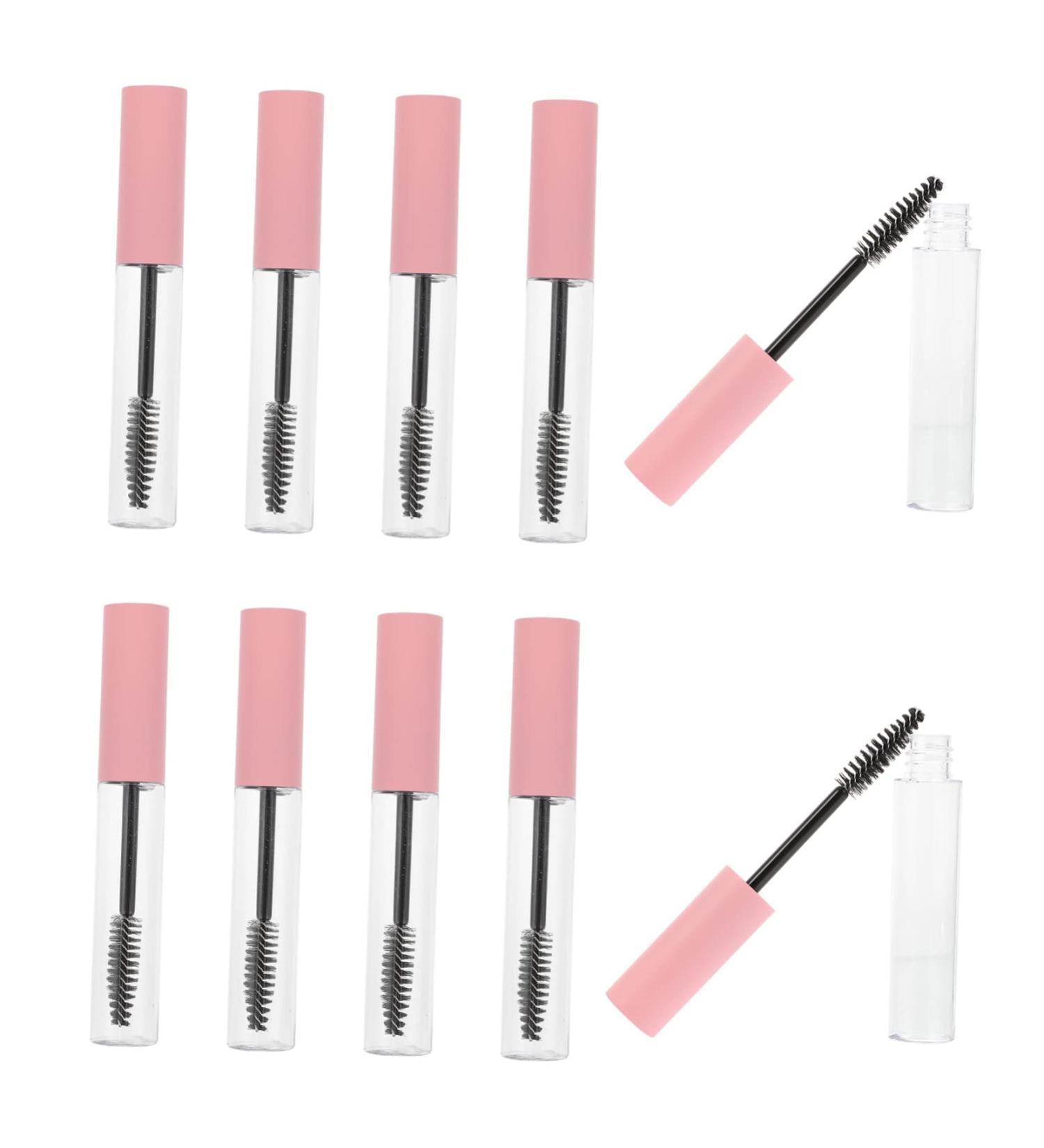 Mikinona 10pcs Mascara Empty Tube Eyeliner Tube with Brush Eyelash Mascara Pink Toiletries Travel Make up 1 g (Pack of 1) Pink - Buy Online on GoSupps.com
