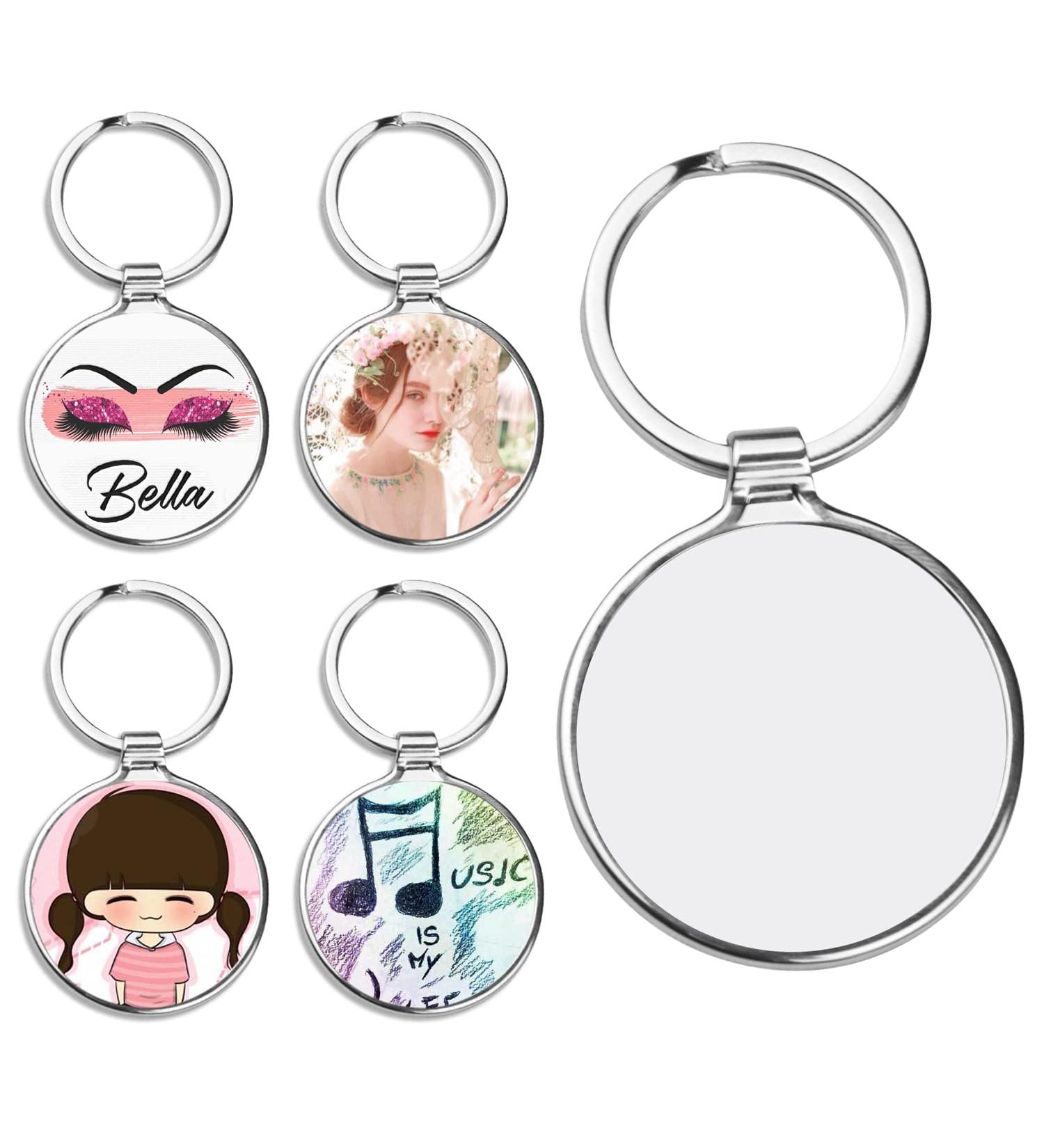 O BOSSTOP 10PCS Sublimation Blanks Keychains Metal Round Key Rings for Heat Press Round - Buy Online on GoSupps.com
