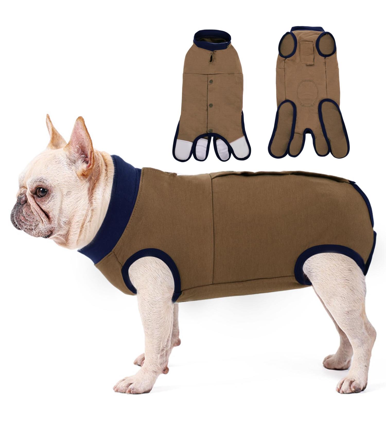 Convinite Recovery Suit for Dogs - Breathable Wound Protection for Male & Female Dogs - After Surgery Castration One-Piece Outfit Brown XL - Buy Online on GoSupps.com