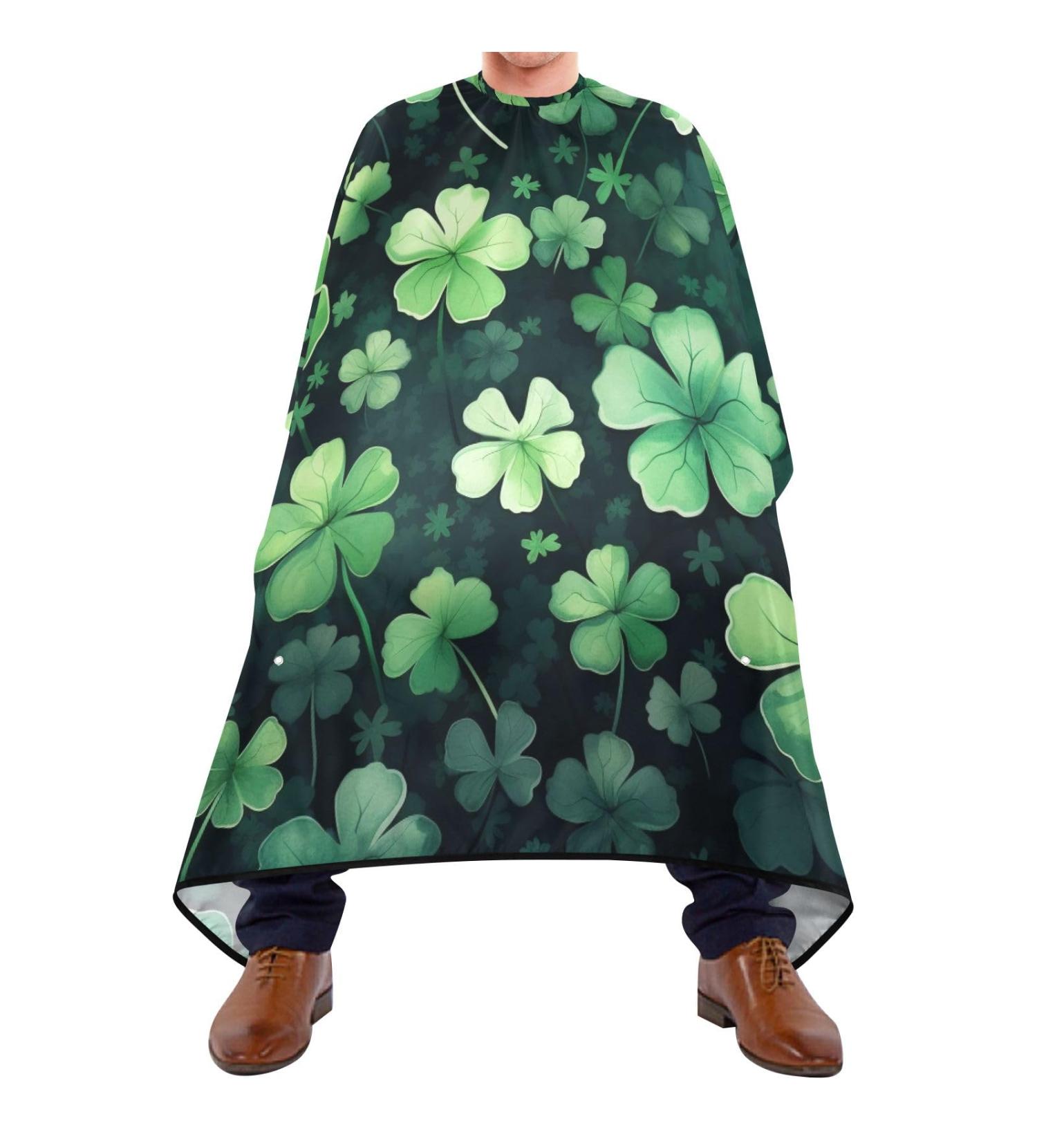 Waterproof Barber Cape - Clover Green & Cheetah Haircut Bib for Men & Women | Durable & Stylish Hair Cutting Cape - Buy Online on GoSupps.com