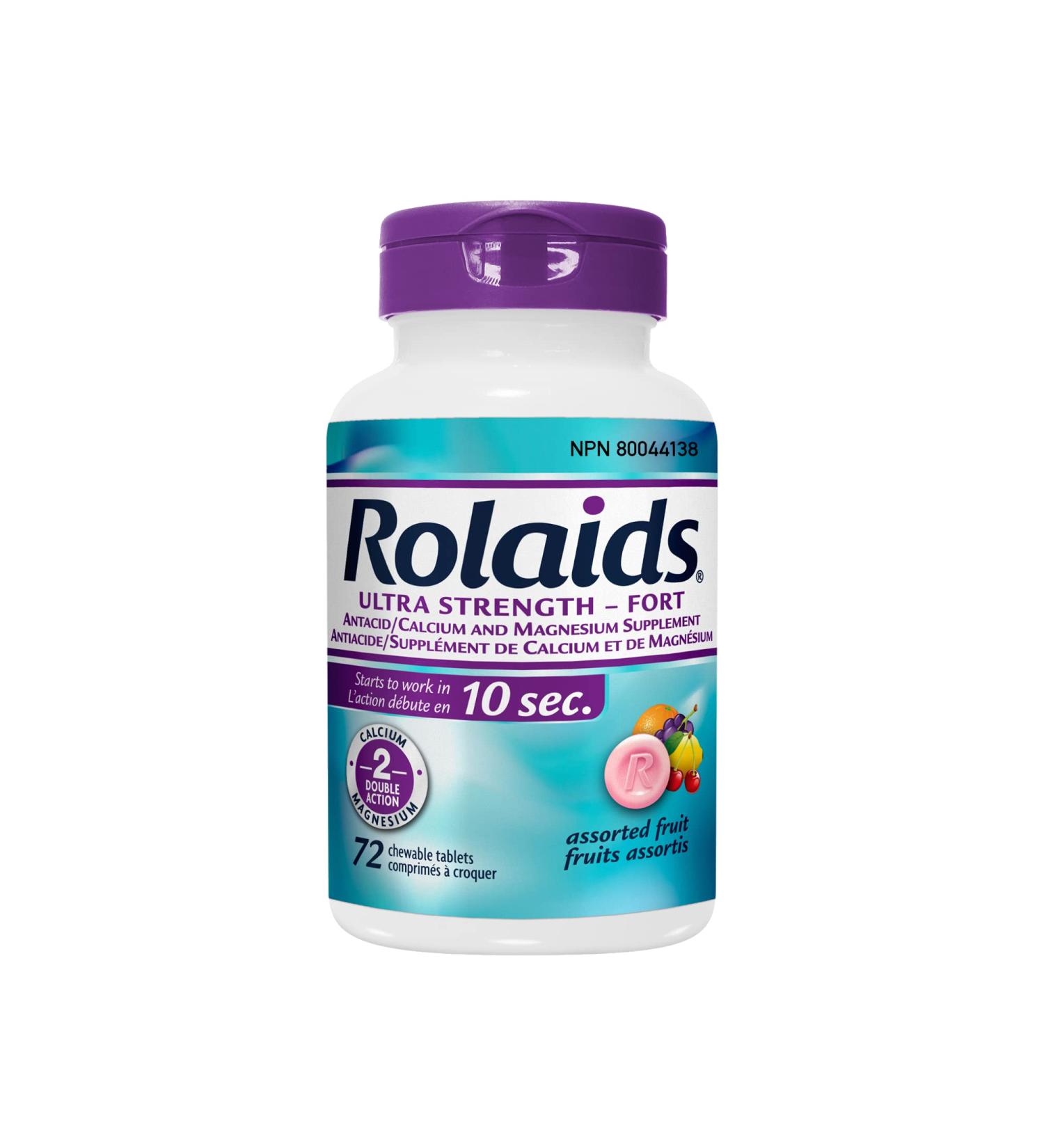 Rolaids Ultra Strength Antacid Fruit Flavoured 72ct Fast Heartburn Relief - Buy Online on GoSupps.com