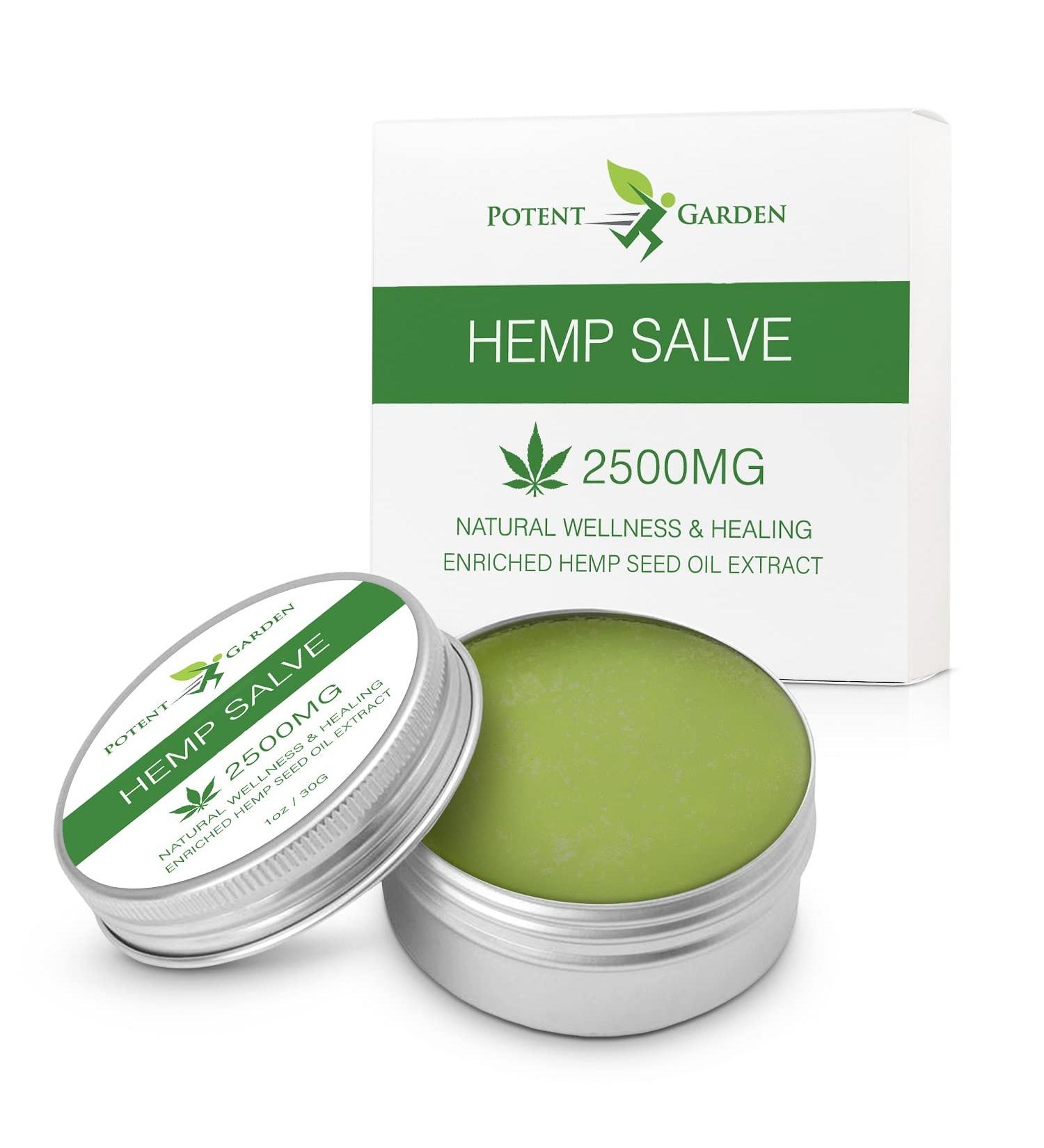 Potent Garden Hemp Oil Salve - Natural Ointment with Hemp Seed Extract, Emu Oil, Aloe Vera - Soothing Skin Balm for Men & Women - Buy Online on GoSupps.com