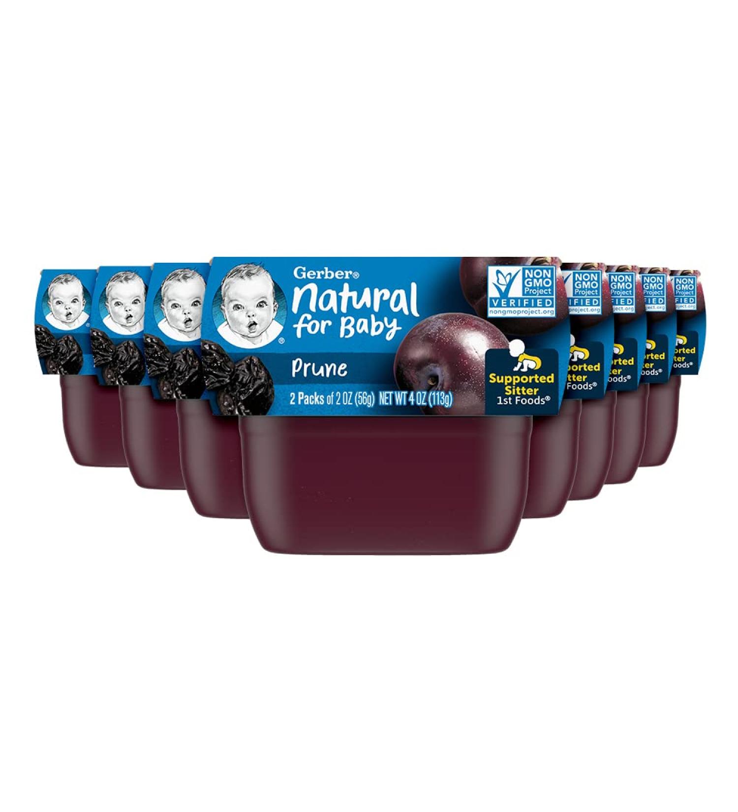 Gerber 1st Foods Prune Baby Food Tubs - 2 oz, 2 Count (Pack of 8) | Nutritious & Convenient - Buy Online on GoSupps.com