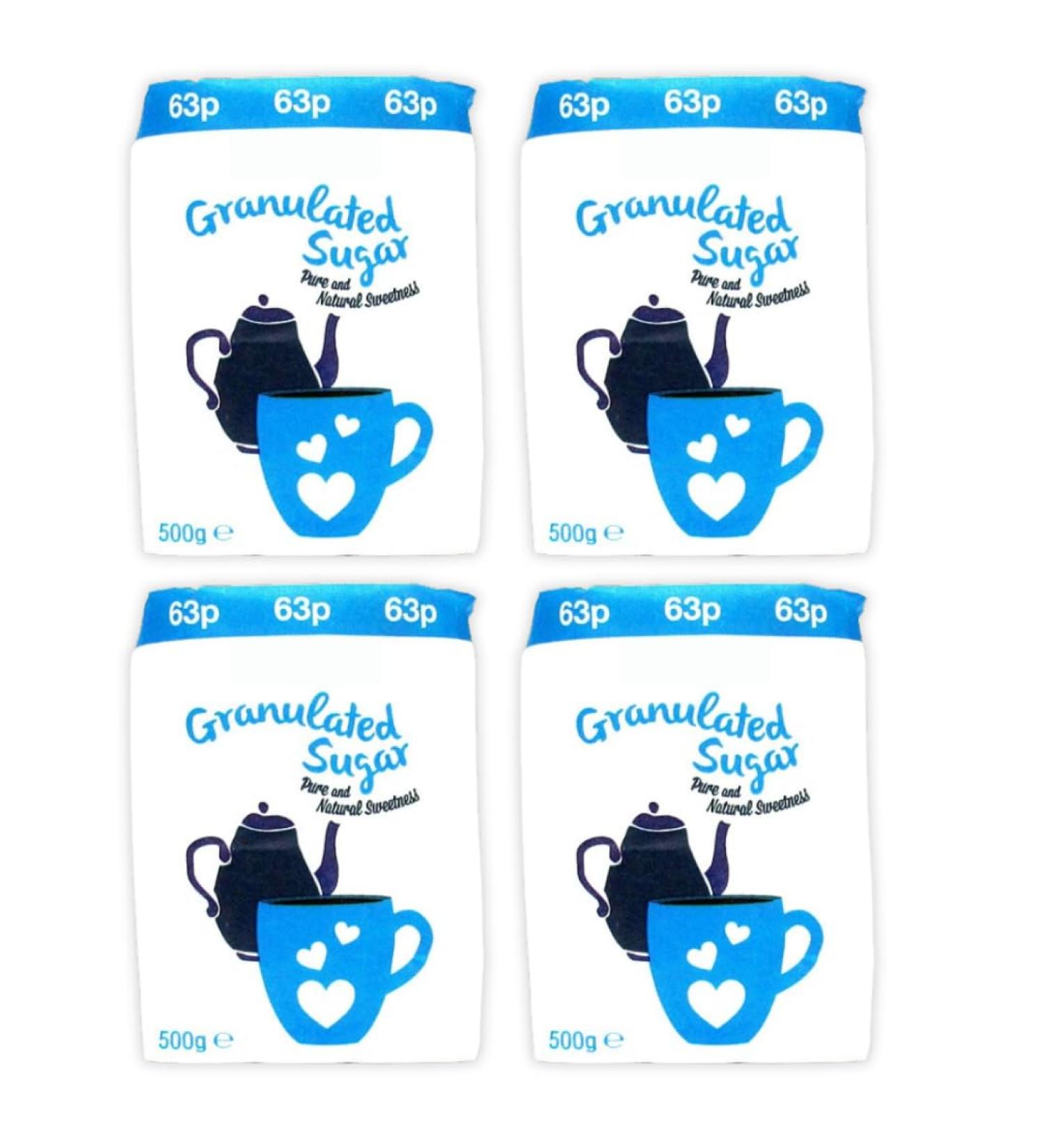 Sugar Granulated White - Pure Sugar Multipack RRP Price Marked (4x500g) 1 count (Pack of 1)