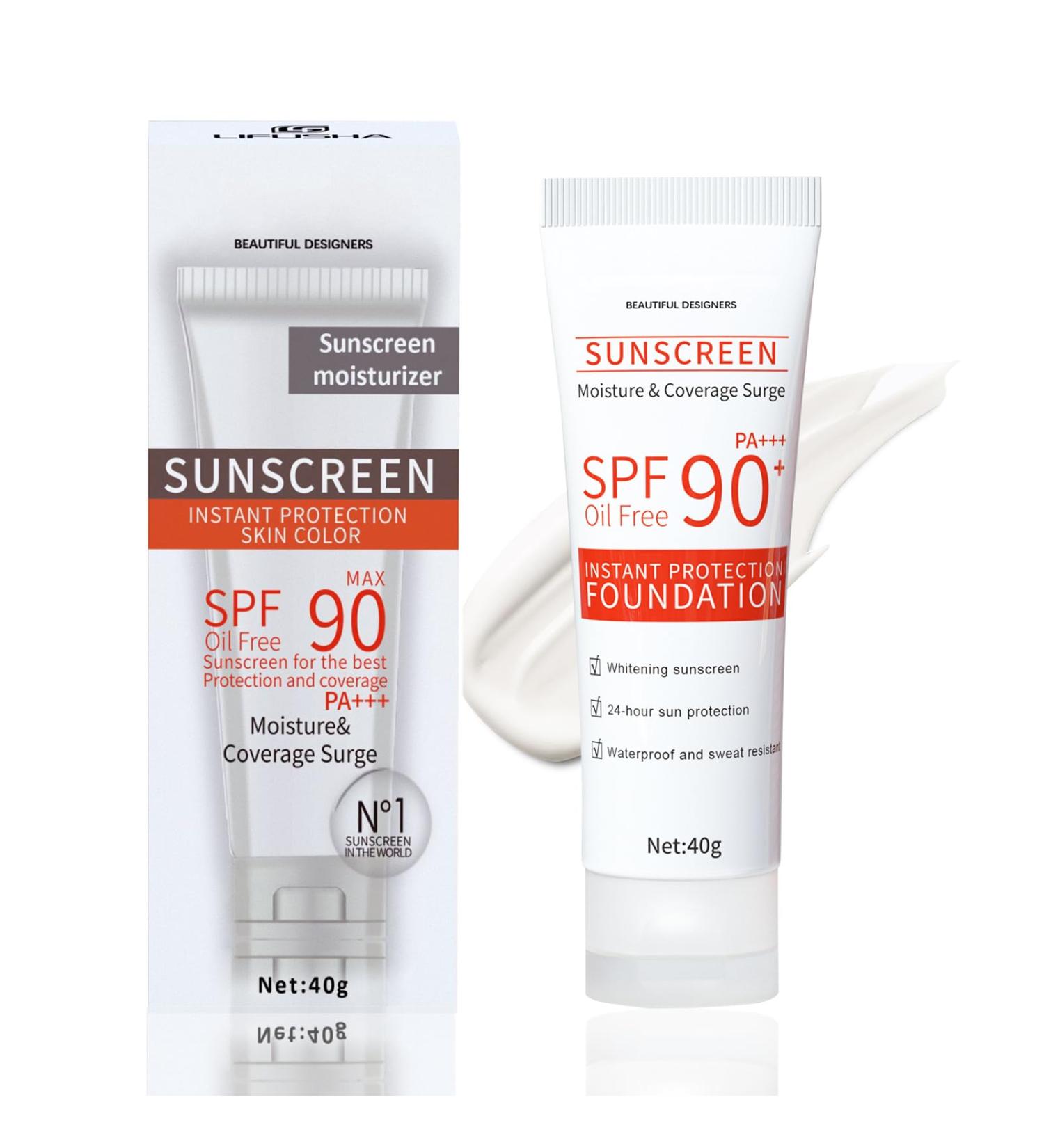 Spf Face Moisturiser - SPF 90+ Face Sunscreen - Long Lasting 24-Hour Sun Protection Suncream - UV Damage Resistance - Prevent Spots and Wrinkles to Anti-Aging - Refresh Light texture Sweat Resistant - Buy Online on GoSupps.com