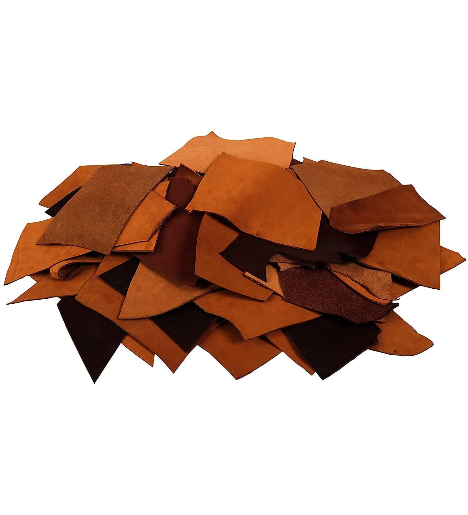 1 lb Large Leather Scrap Bag - Full Grain Cowhide Remnants for Crafts - Mixed Colors - Buy Online on GoSupps.com