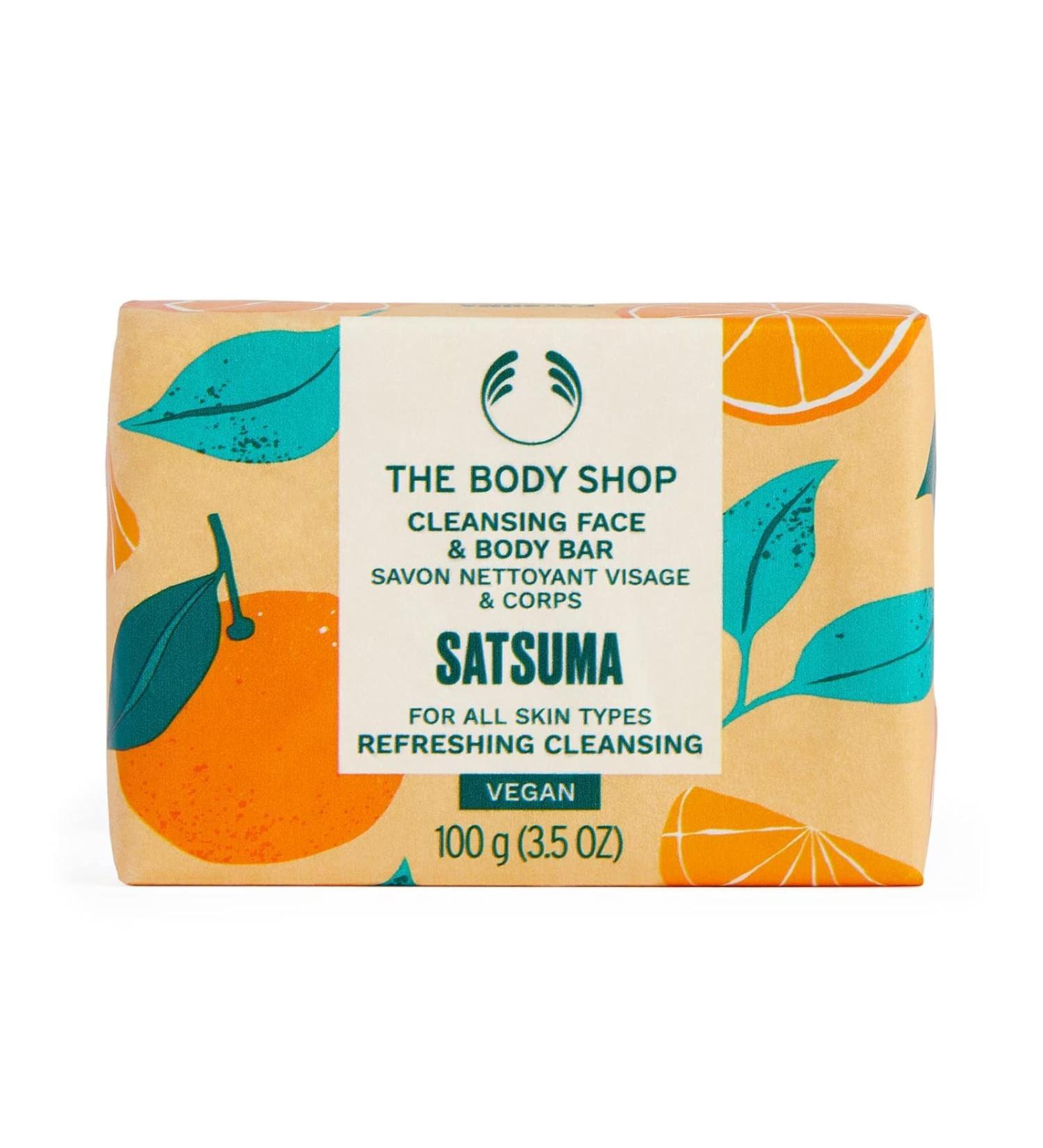 The Body Shop Satsuma Cleansing Face & Body Bar | Vegan Skin Revitalizer | 3.5oz | International Shipping - Buy Online on GoSupps.com