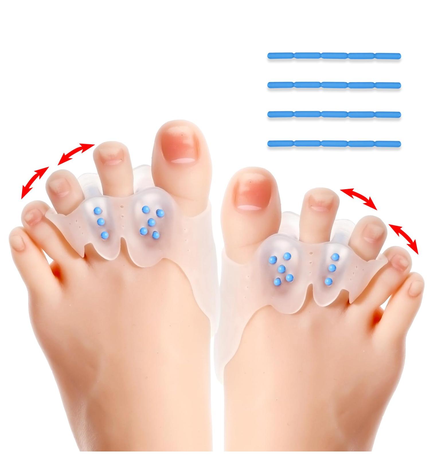 2 Pairs Toe Spacers & Bunion Corrector - Adjustable Soft Design for Bunion Pain Relief Hammer Toe Straightening & Overlapping Toes Support - Buy Online on GoSupps.com