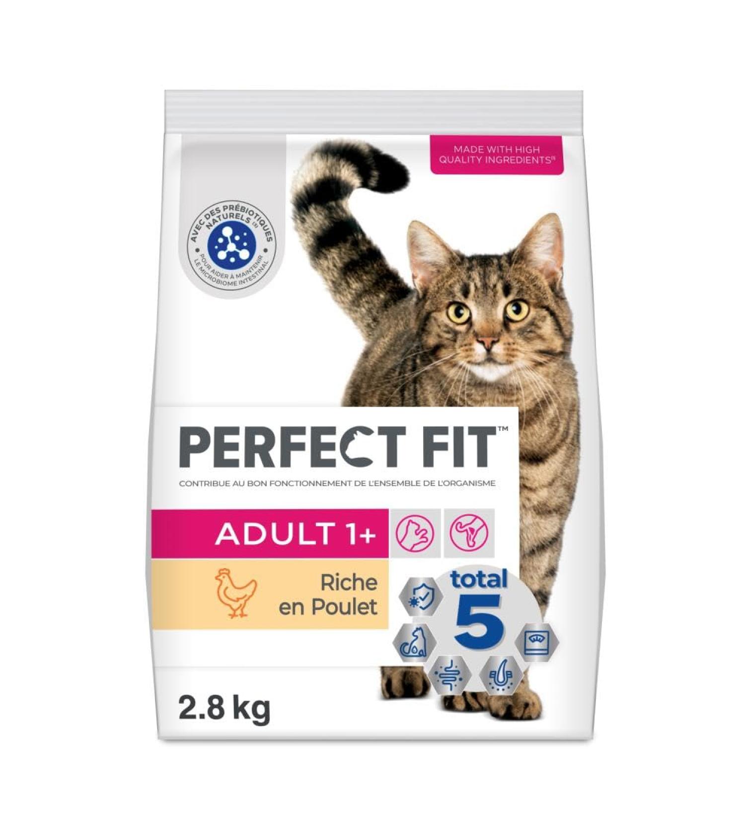 PERFECT FIT Adult 1+ Adult Cat Food - Meets the Specific Needs of a Sterilized Cat - High Chicken Food - 2.8kg (Pack of 3) - Buy Online on GoSupps.com