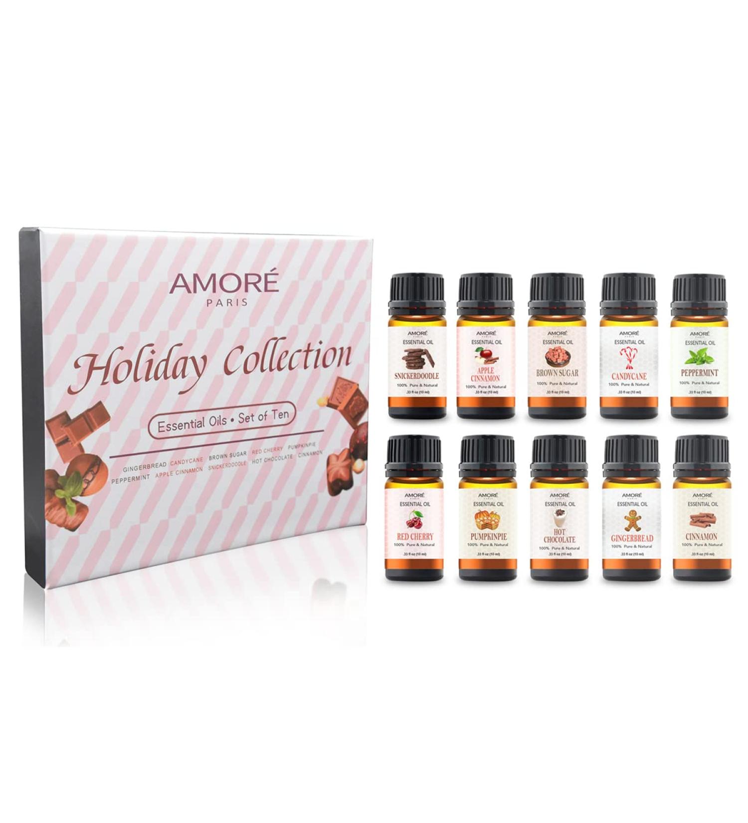 Holiday Collection Therapeutic-Grade Aromatherapy Essential Oil Set (10-Piece)