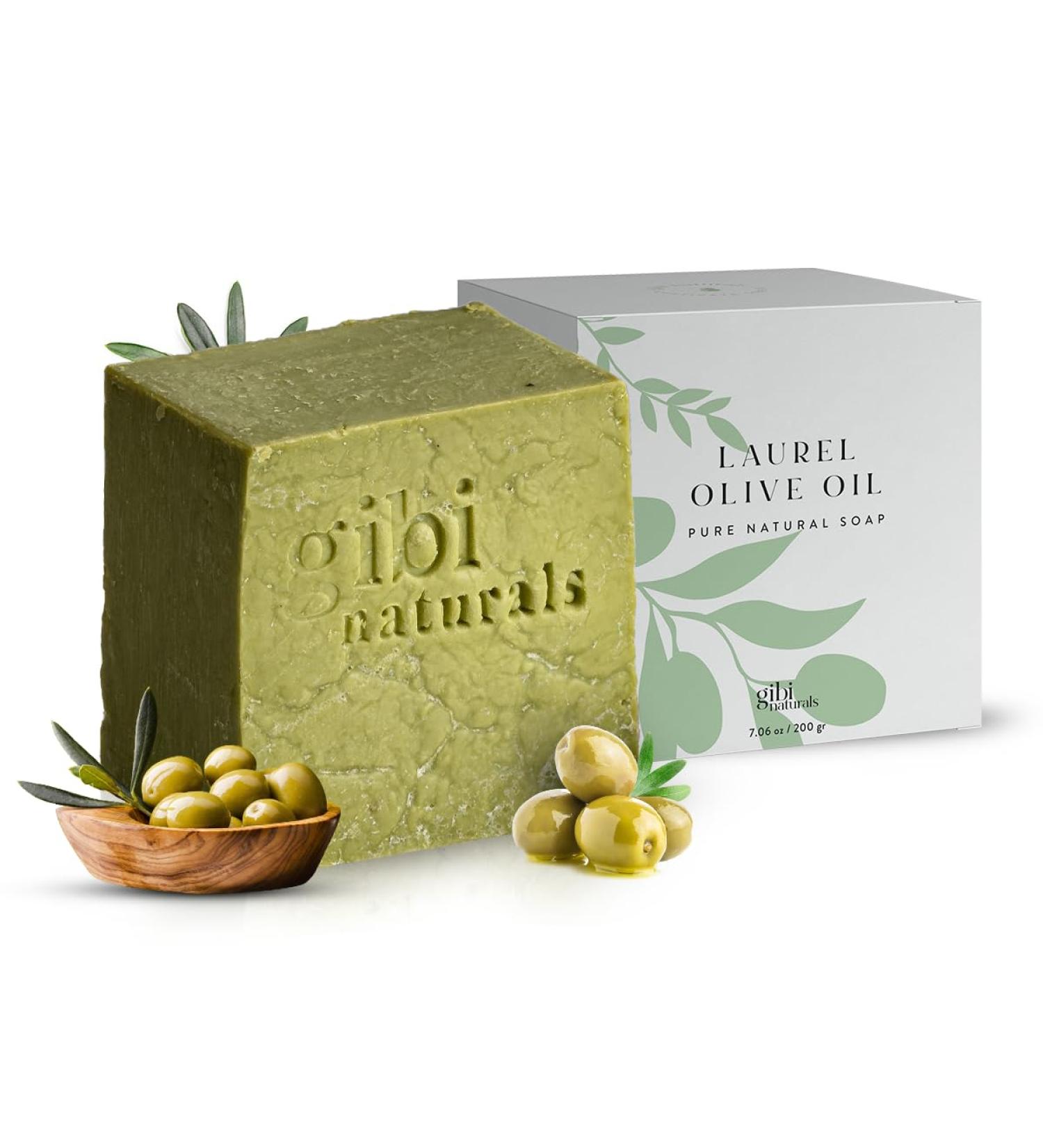 GIBI Moisturizing Soap Bar - 7.06 Oz Natural Olive Oil Soap for Face & Body - Hydrates All Skin Types - Buy Online on GoSupps.com