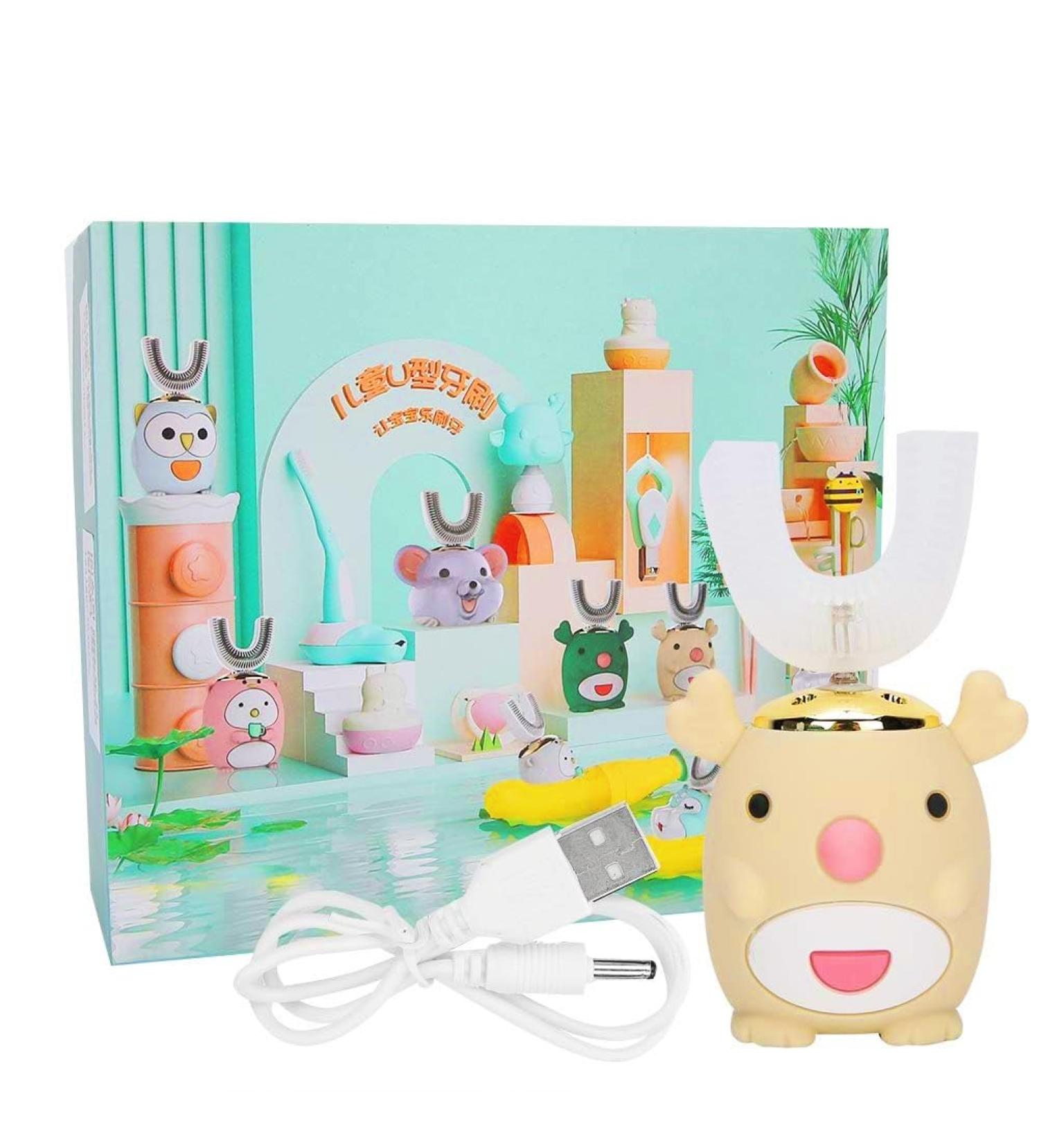Buy Topyond U-Shaped Electric Toothbrush for Kids | Cartoon Design Waterproof 5 Cleaning Modes - Buy Online on GoSupps.com