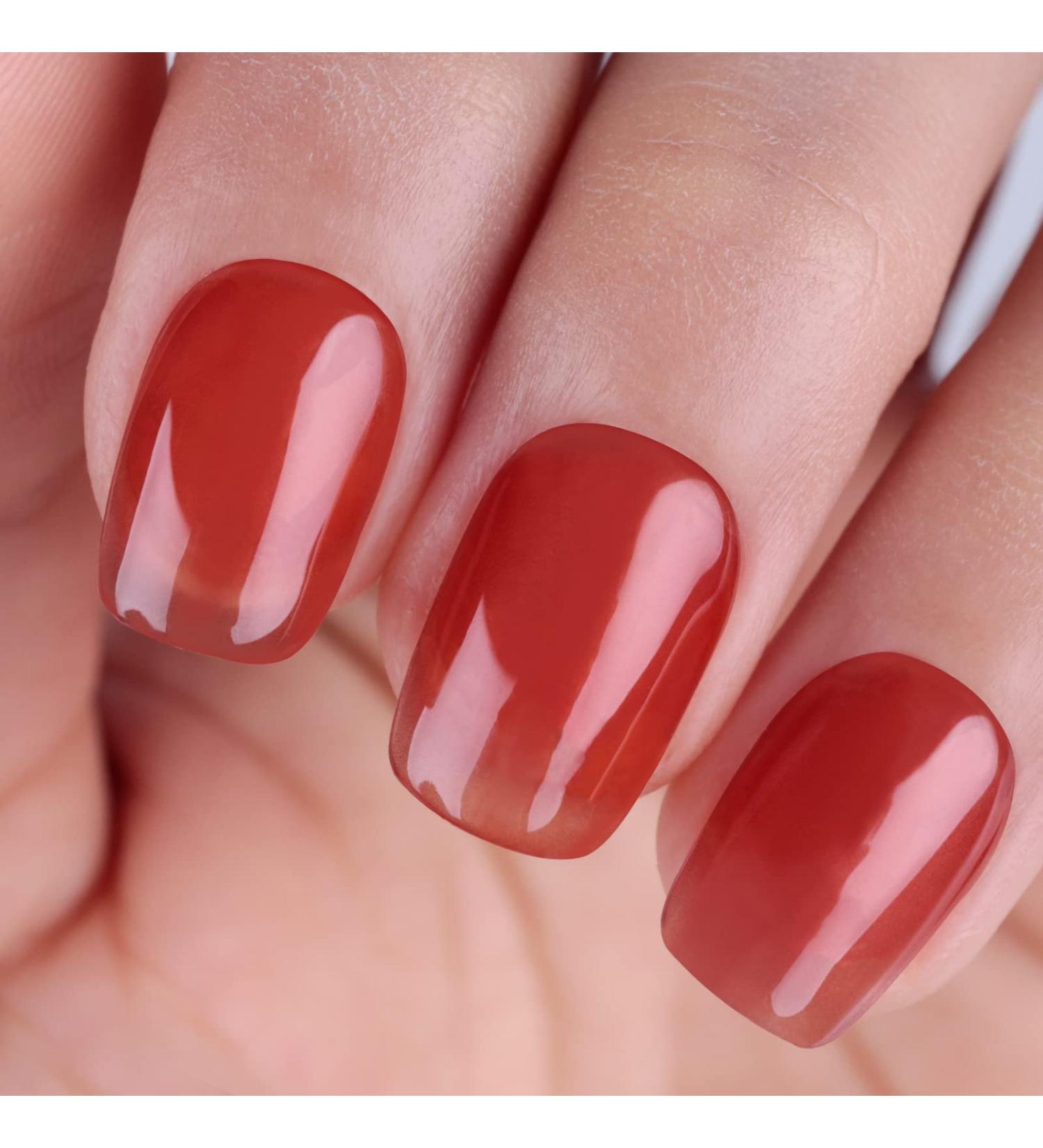 Imtiti Jelly UV Gel Nail Polish 15 ml Amber Red Transparent Gel Nail Polish UV LED Soak Off Nail for Autumn and Winter - Buy Online on GoSupps.com