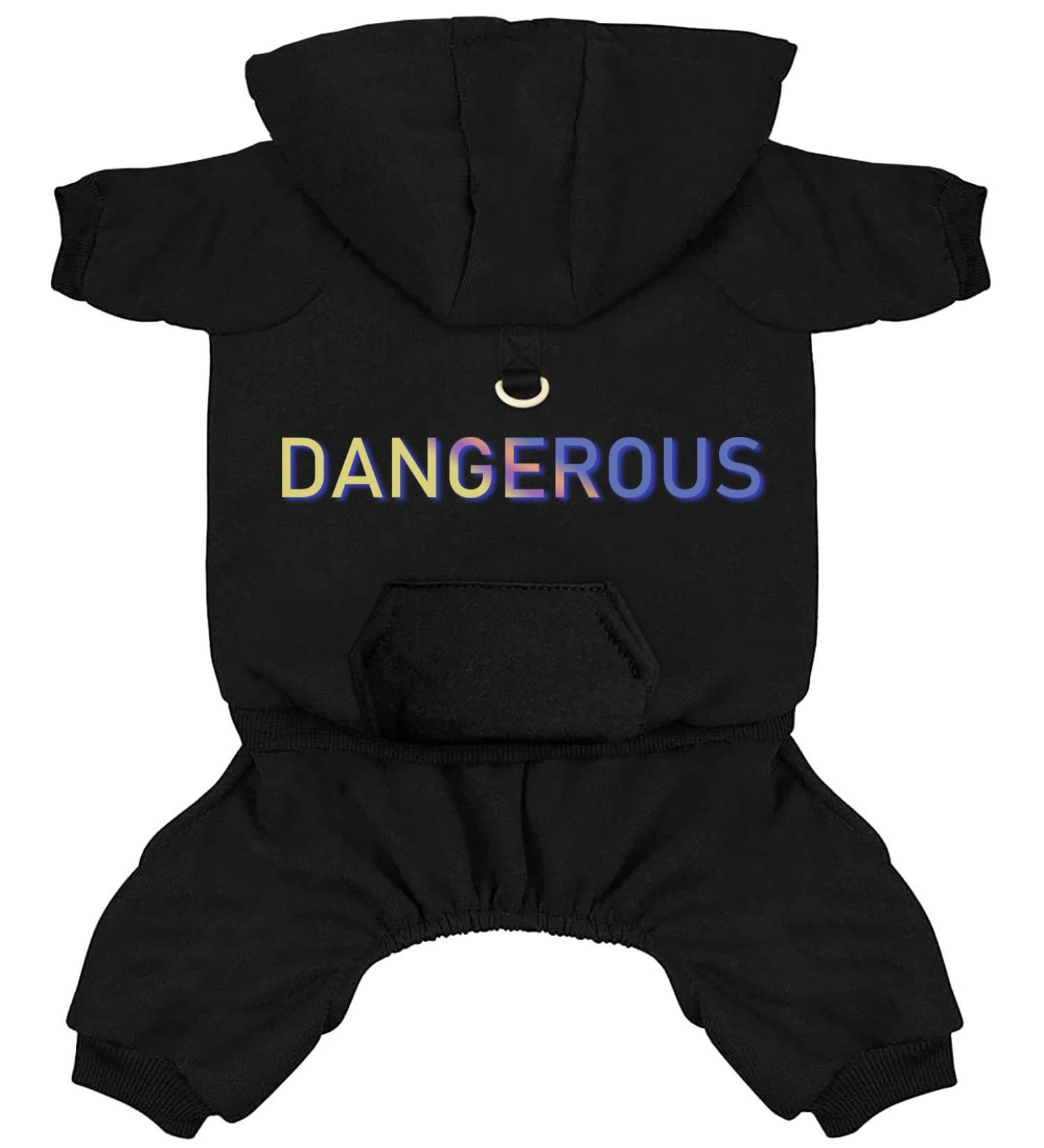 Izefia Dog Hoodie - Warm Fleece Jumpsuit with Pocket for Small Medium & Large Dogs - Winter Sweatshirt & Cat Clothing - XL Black - Buy Online on GoSupps.com
