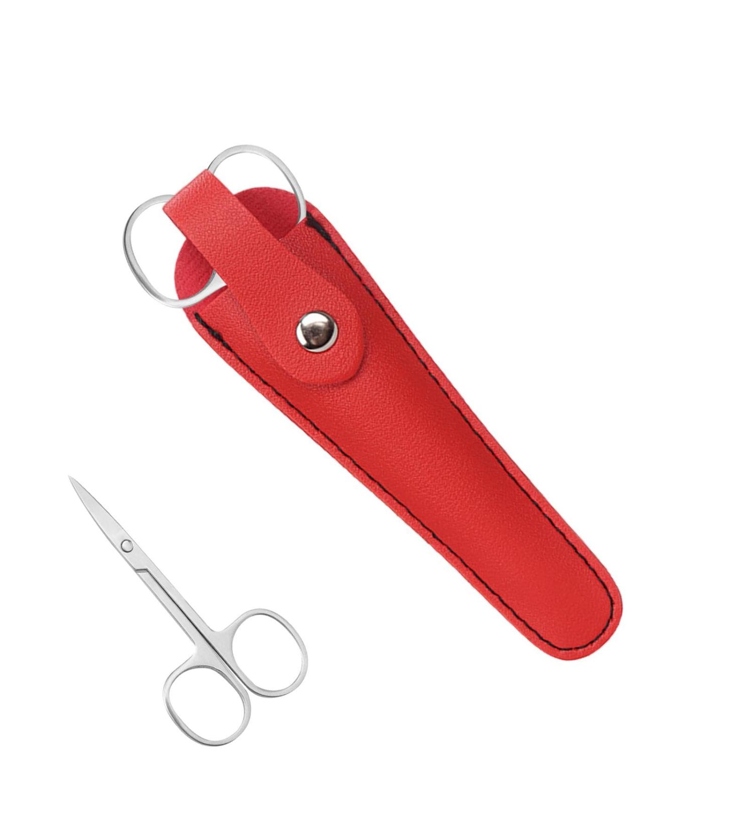 Salon Hair Scissor Bag | Salon-Grade Hair Scissor Bag Holster - Scissors Storage Holder Organizer Hairdressing Scissors Cover PU Leather for Barber Household Red - Buy Online on GoSupps.com