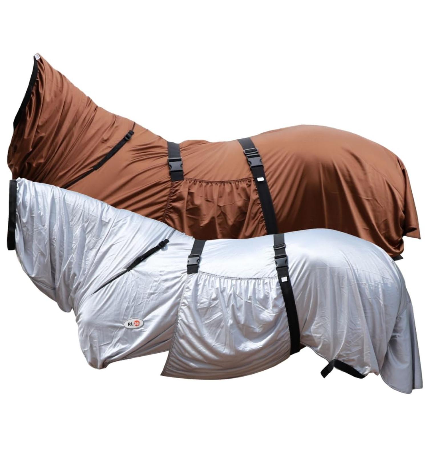 RL24 Eczema Ceiling for Horses - Silver Gray 125cm | Insect Protection Fine-Meshed Double Front Closure Neck & Abdomen Coverage - Buy Online on GoSupps.com