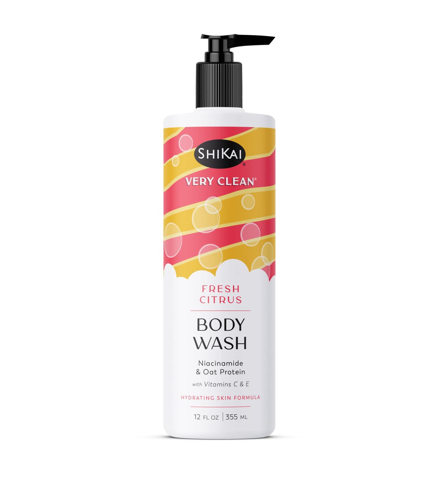 Buy ShiKai Very Clean Body Wash - Fresh Citrus 12 oz | Hydrating Gel Cleanser with Niacinamide Oat Protein Vitamins C & E for Dry Skin - International Shipping Available - Buy Online on GoSupps.com