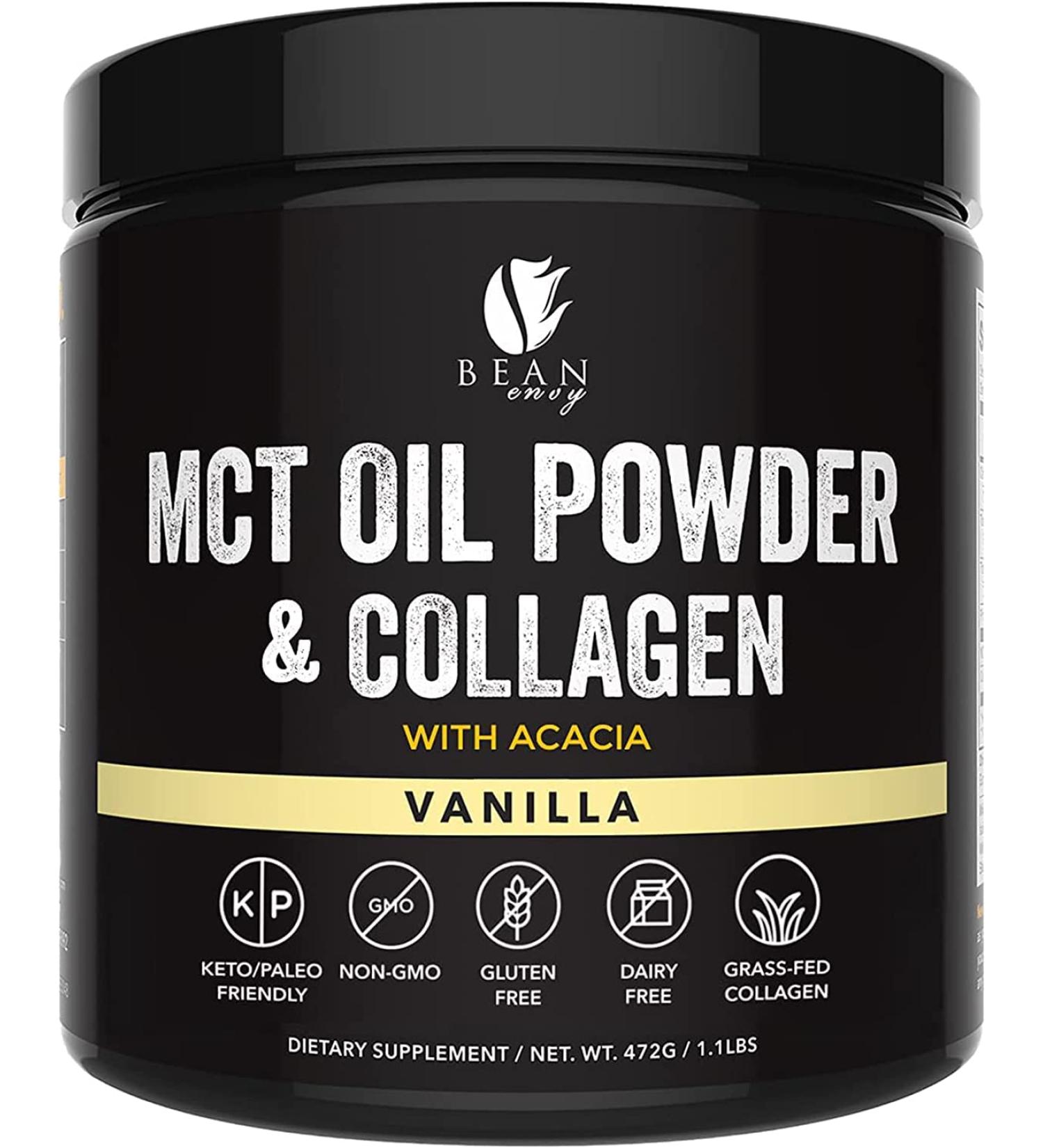 Bean Envy Vanilla MCT Oil Powder with Collagen and Acacia | Keto Creamer for Coffee, Ice Cream, Shakes & Smoothies - Buy Online on GoSupps.com
