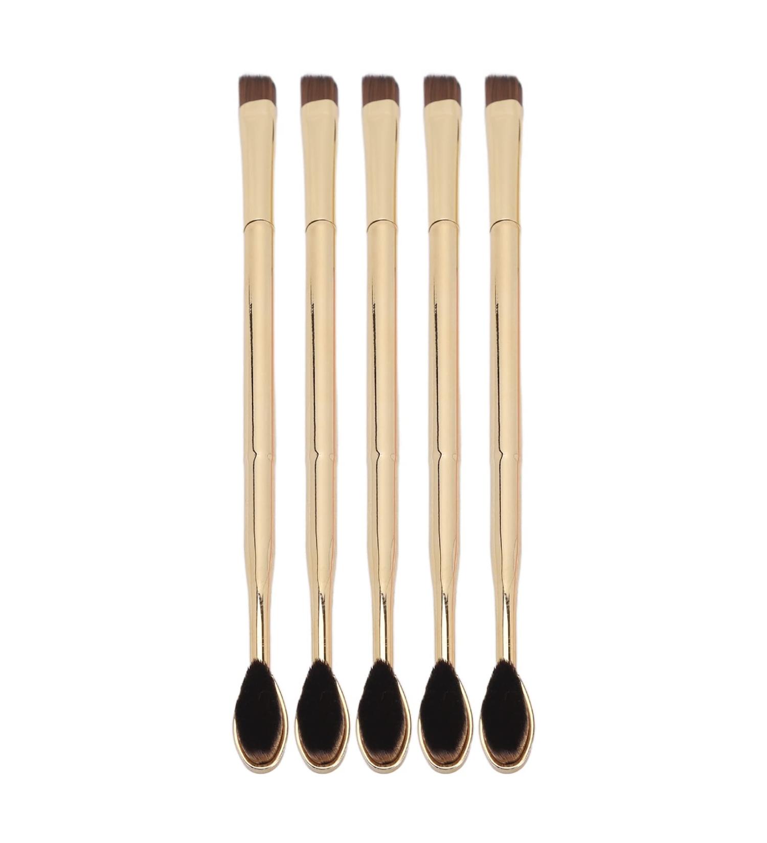 Toothbrush Brush Soft Hair Gold Electroplating Handle Double Ended Makeup Eyebrow Brush Multiple Use for BB Cream Brow Powder Ergonomic Handle Makeup Brush Set with - Buy Online on GoSupps.com