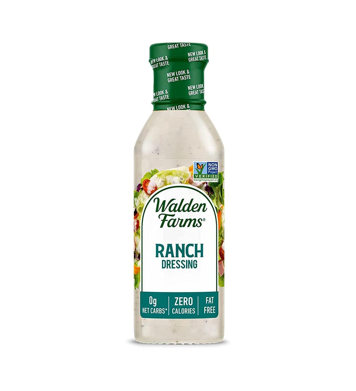 Walden Farms Ranch Dressing 12 Oz. Bottle - Delicious Salad Topping with 0g Net Carbs | Kosher Certified | Ideal for Salads, Wings, Burgers, Tacos, Pizza & More - Buy Online on GoSupps.com