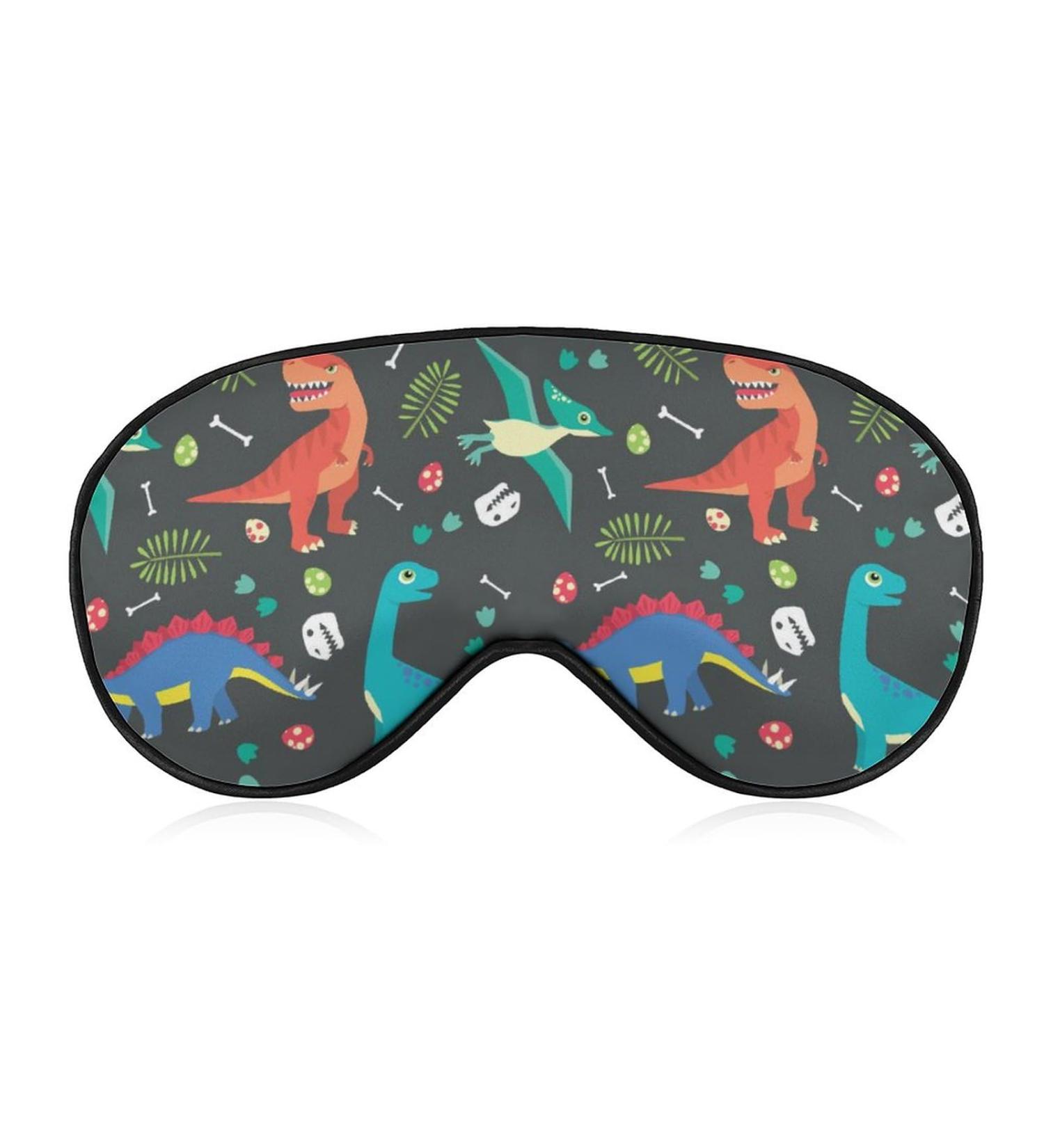 Colorful Dinosaur Sleep Mask - Adjustable Strap Eye Cover for Uninterrupted Sleep - Perfect for Men and Women - Ideal for Travel and Nighttime Use - Buy Online on GoSupps.com