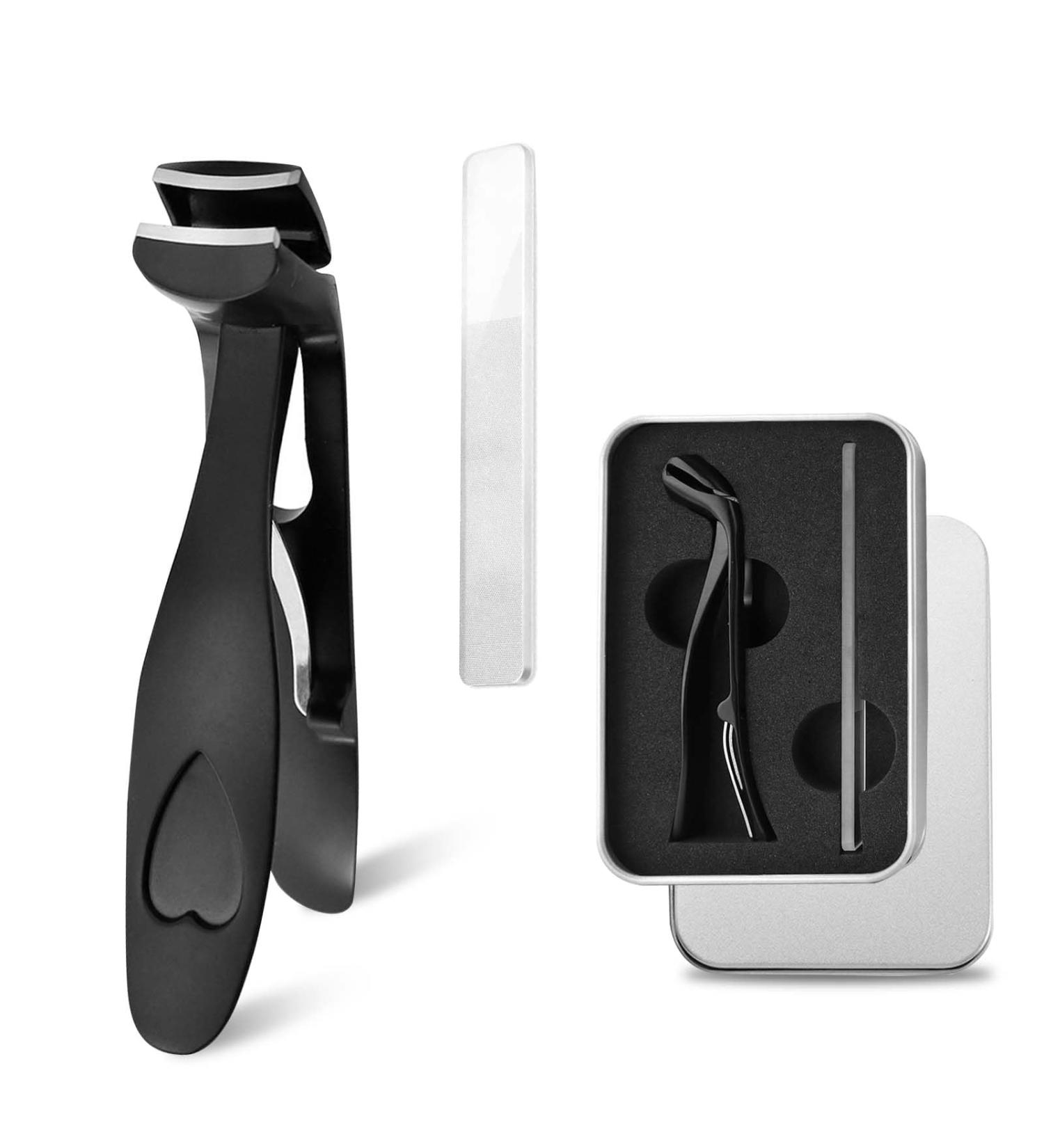 AYNKH Nail Clippers for Thick Nails | Large Seniors Finger Nail Cutter with Metal Nail File Set | Ergonomic Precision | Anti-Splash | Wide Jaw Opening Fingernails Cutter | for Adult Men and Women - Buy Online on GoSupps.com